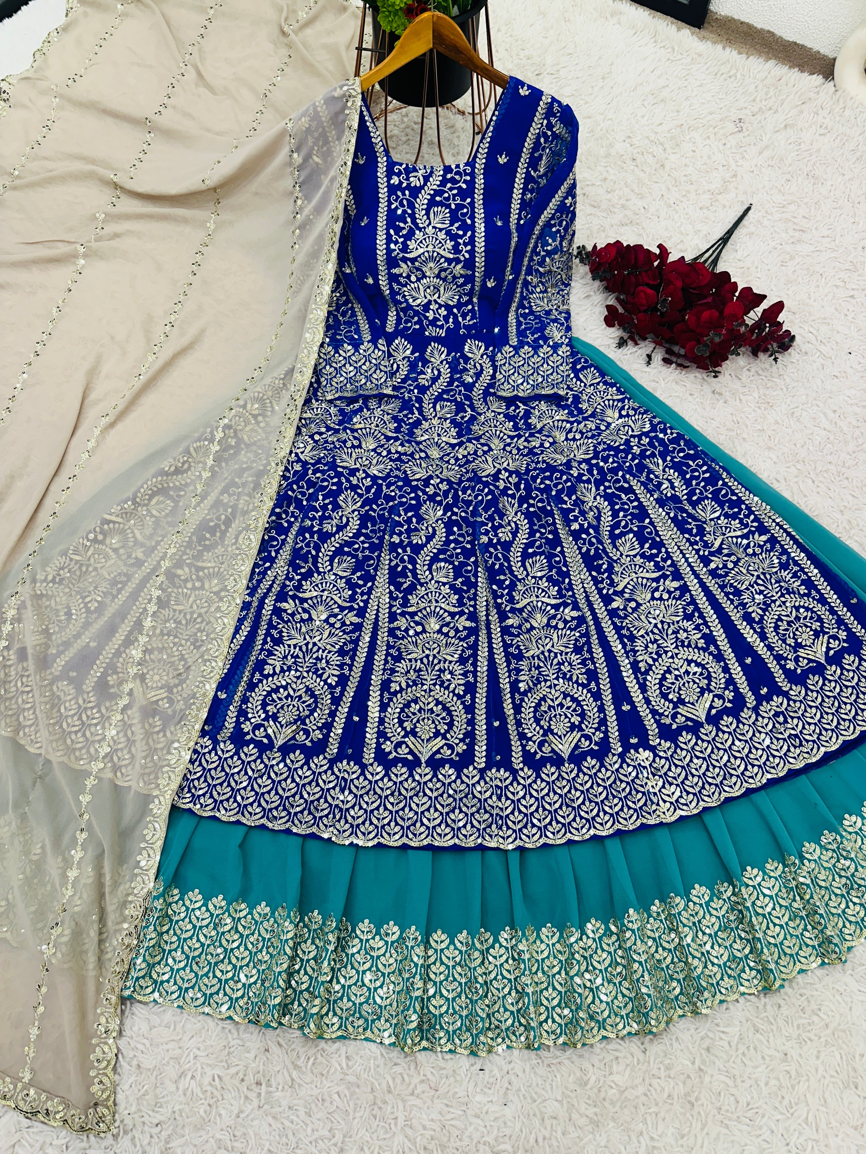 Designer Party Wear Look Fancy Style Top, Lehenga and Dupatta