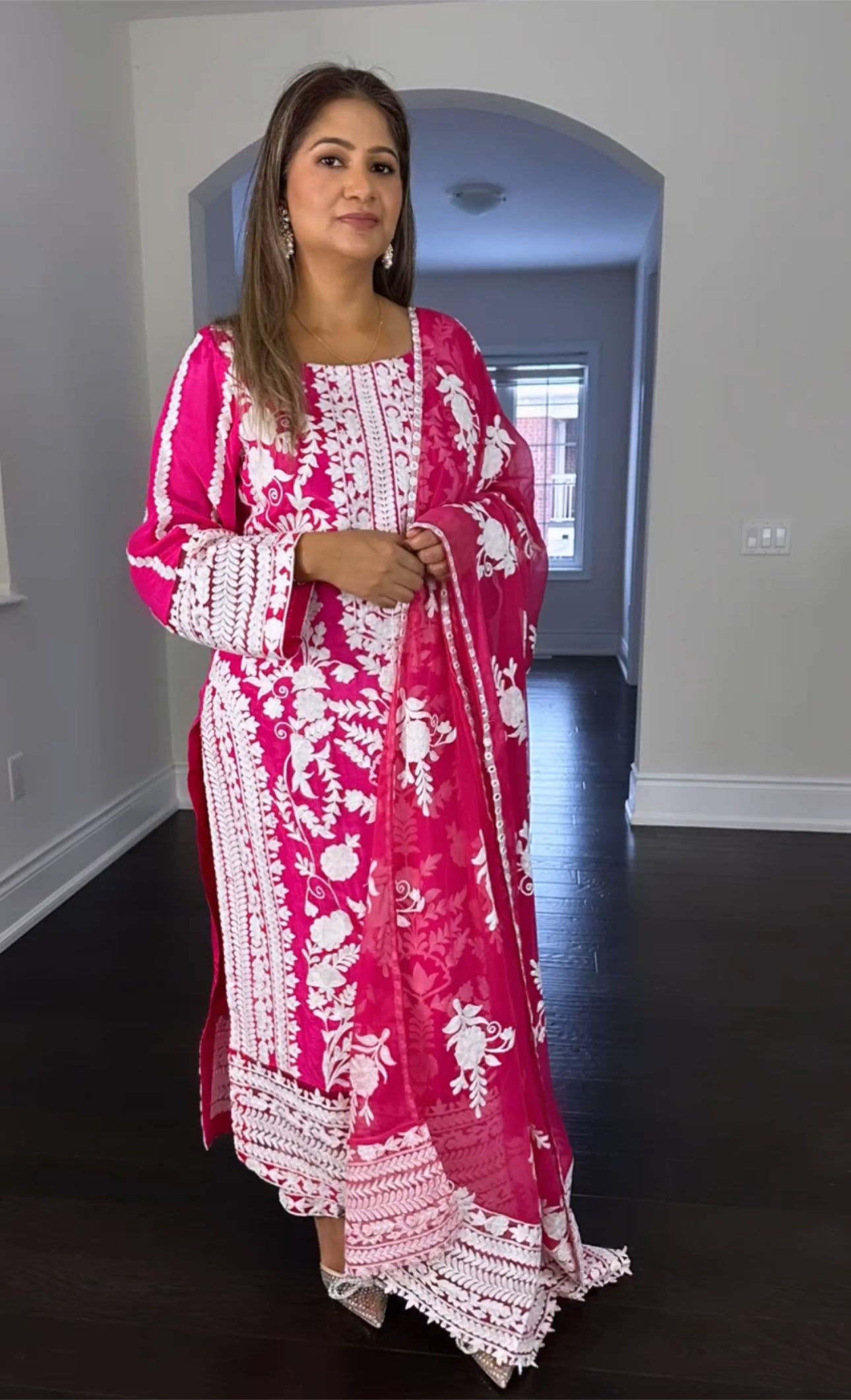 Designer Party Wear Top-Sarara And Dupatta With Embroidery Work