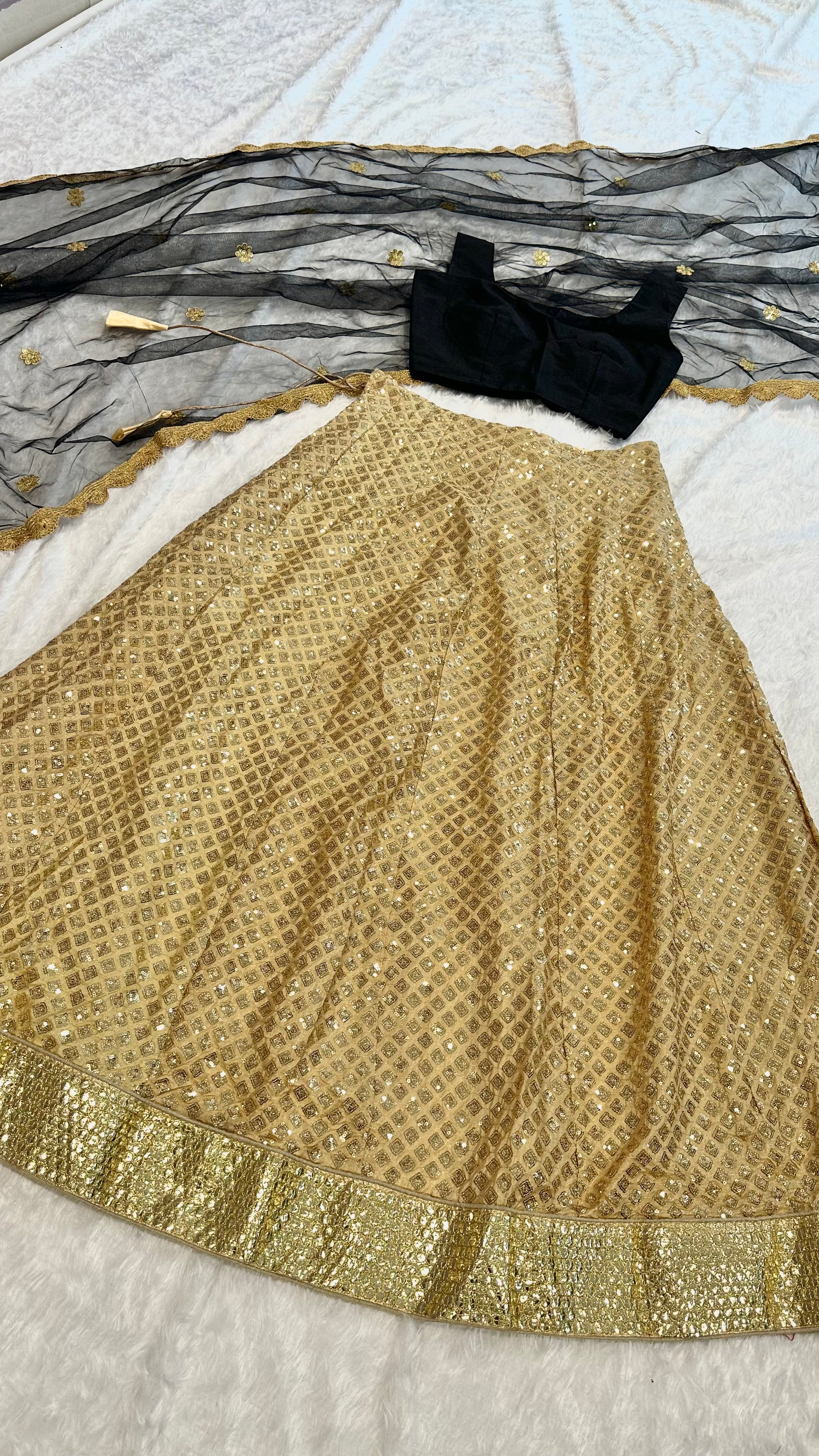 Party Wear Beautiful Lehenga Choli With Foil Border Work