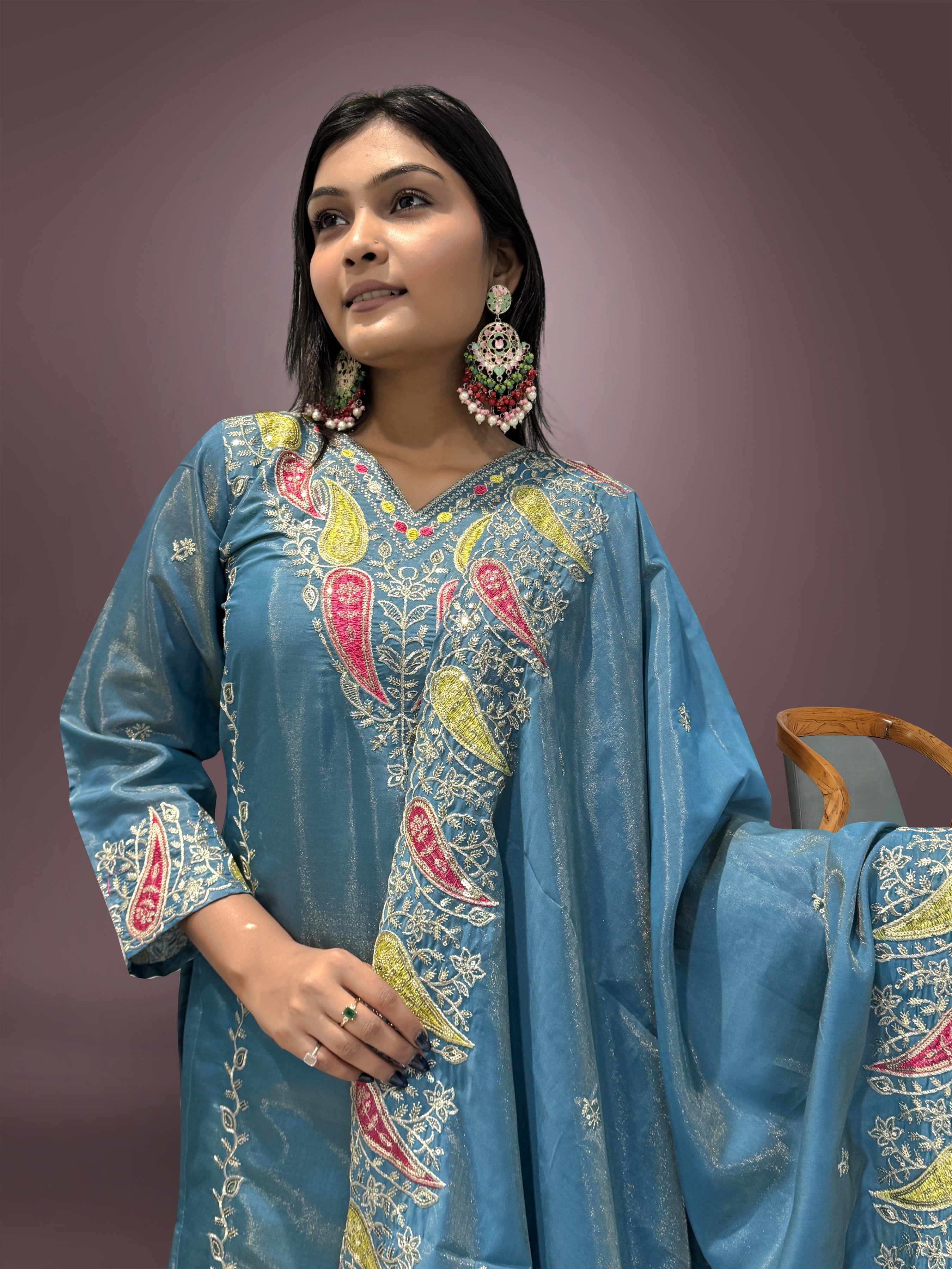 Party Wear Beautiful Top-Bottom And Dupatta