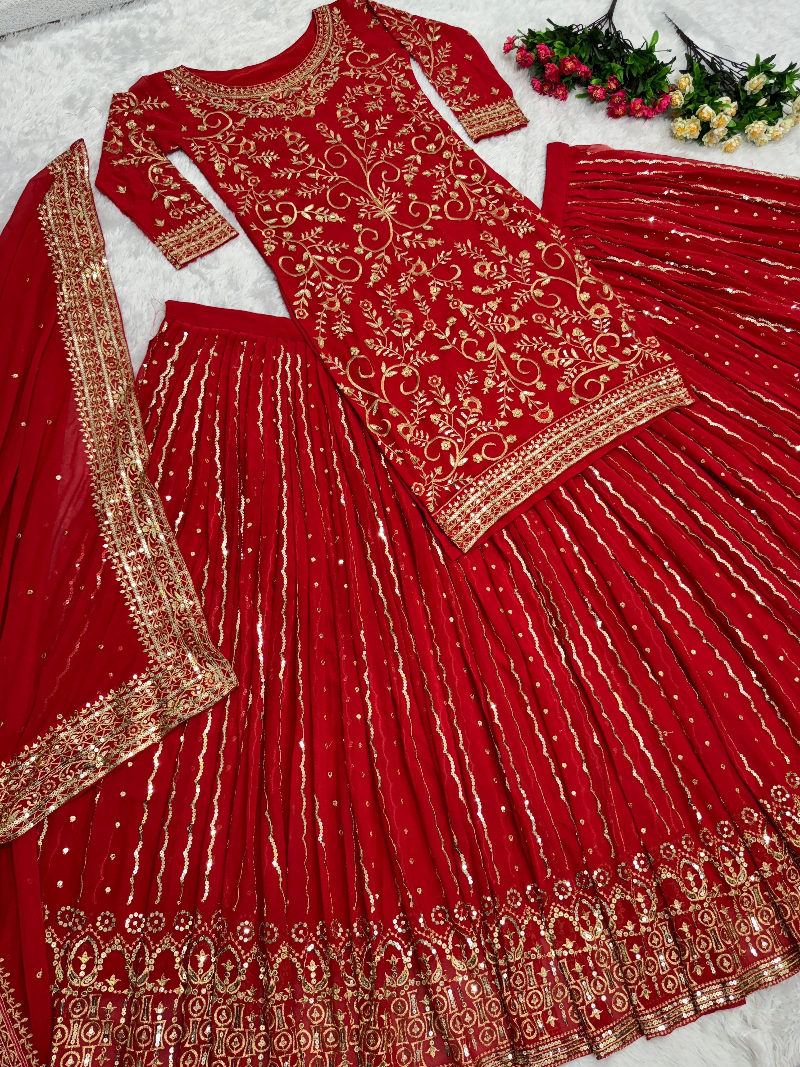 Beautiful Party Wear Top Lehenga And Fancy Dupatta