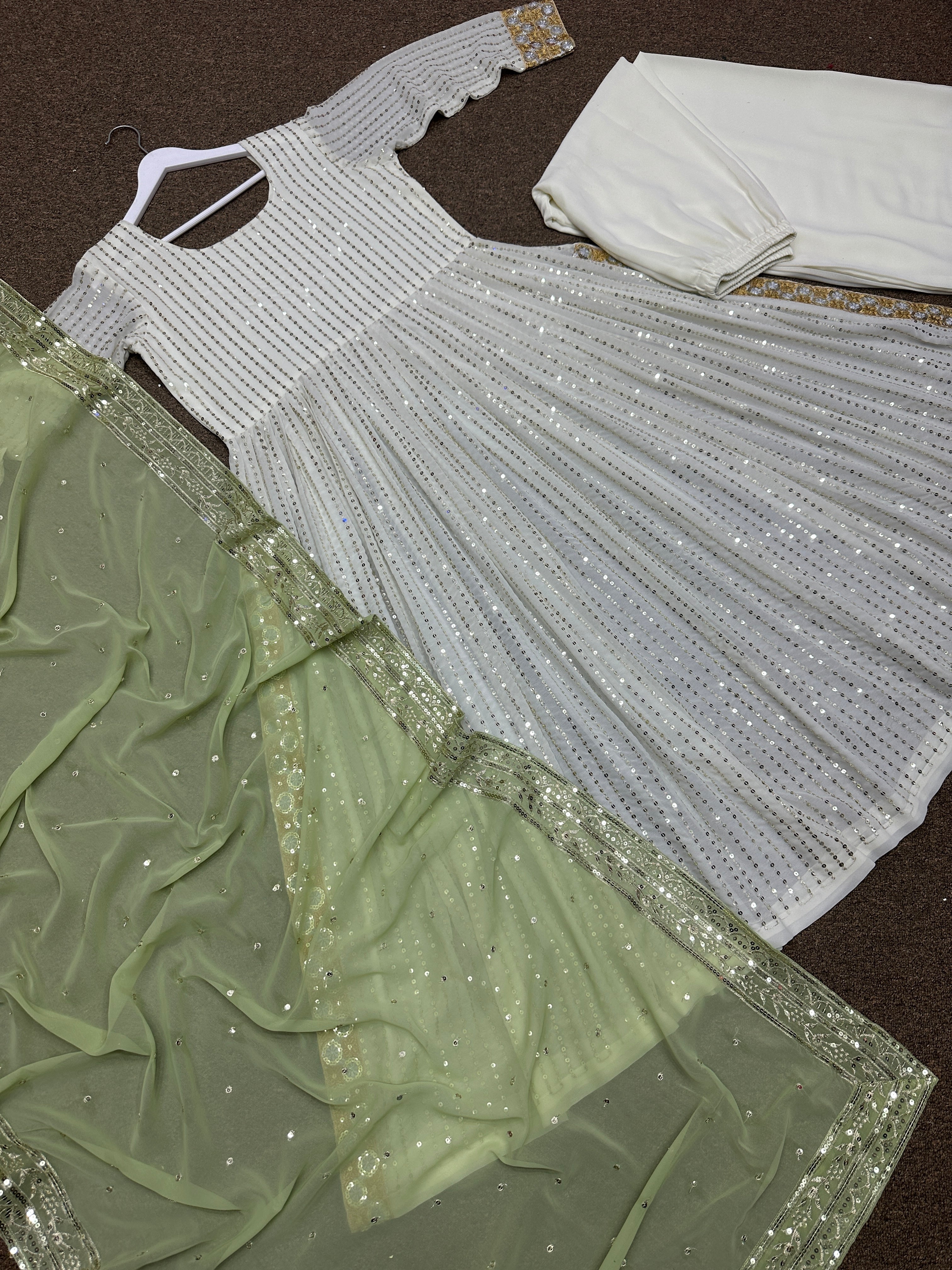 Fancy Top - Plazzo And Dupatta With Embroidery And Sequins Work