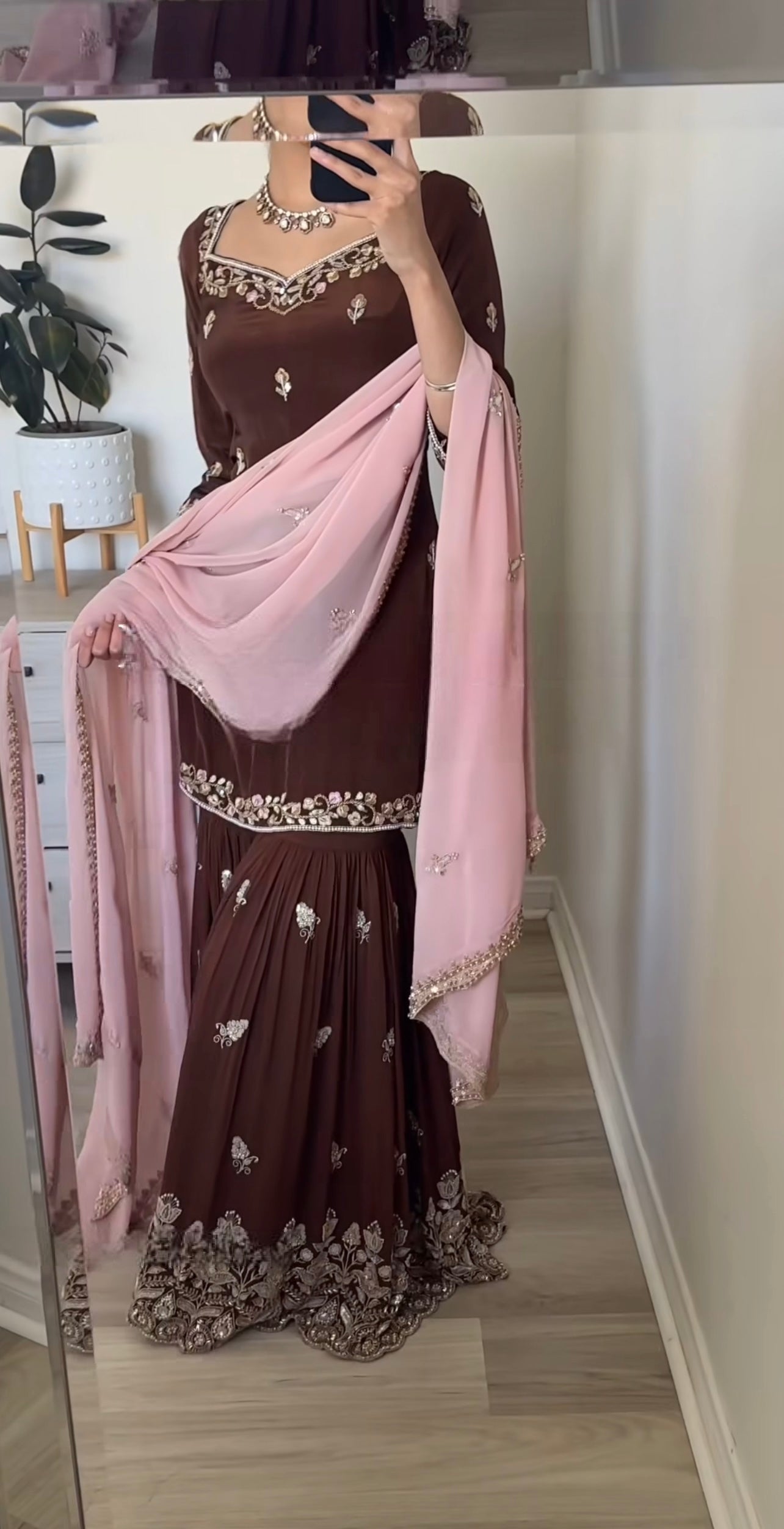 Party Wear Beautiful Top-Bottom And Dupatta With Embroidery Sequence Work
