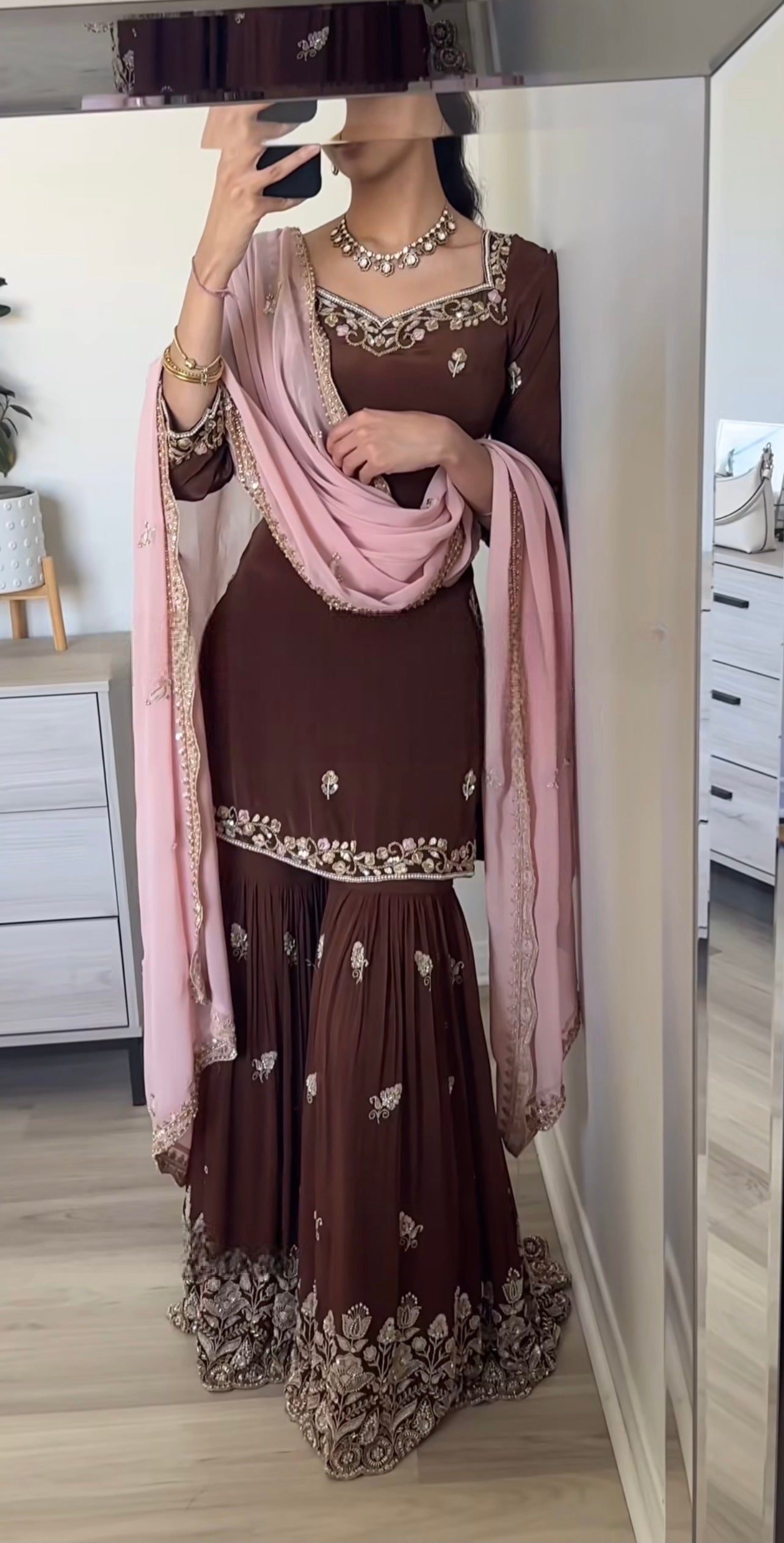 Party Wear Beautiful Top-Bottom And Dupatta With Embroidery Sequence Work