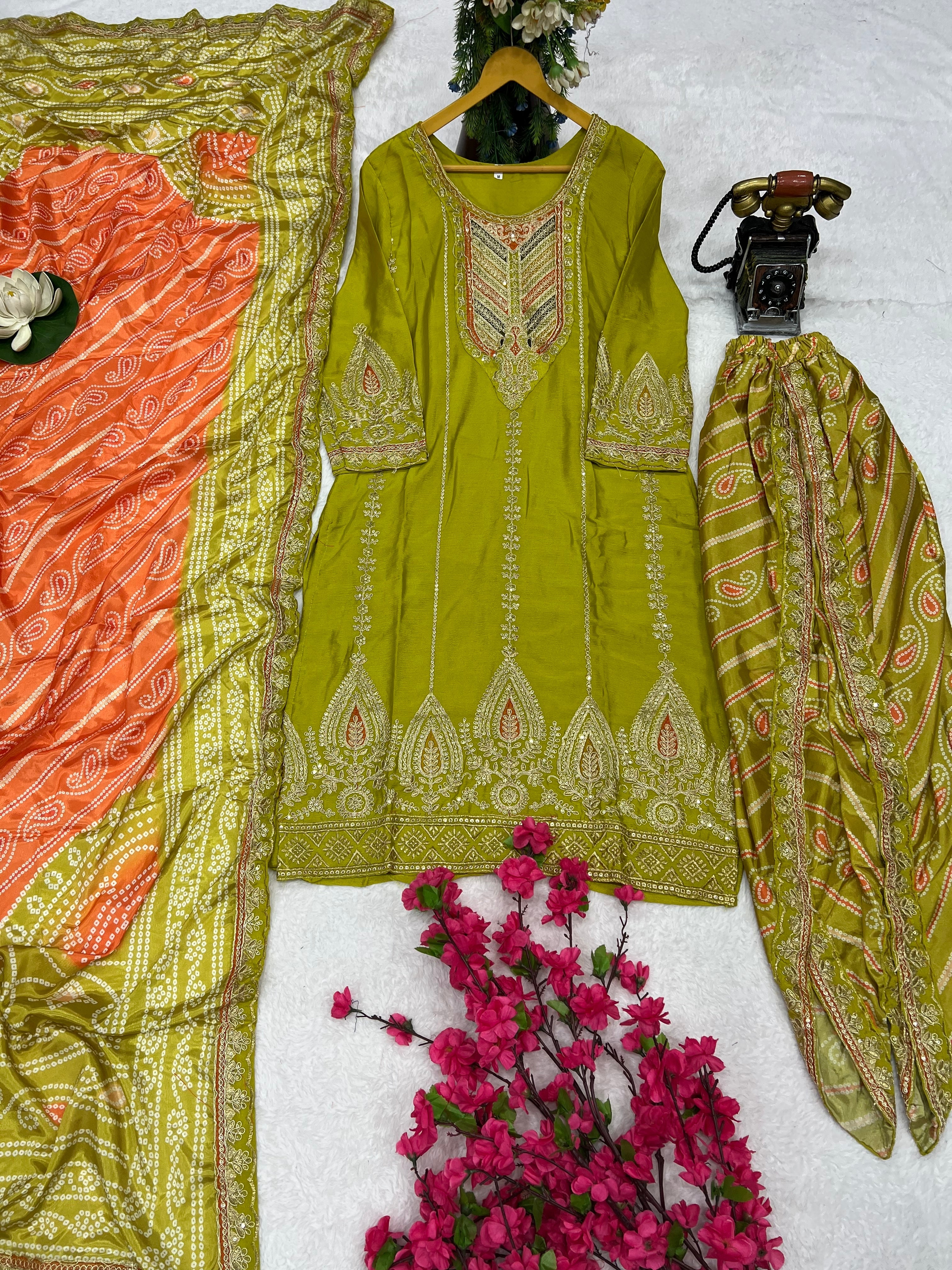 Designer Party Wear Top-Bottom And Beautiful Dupatta