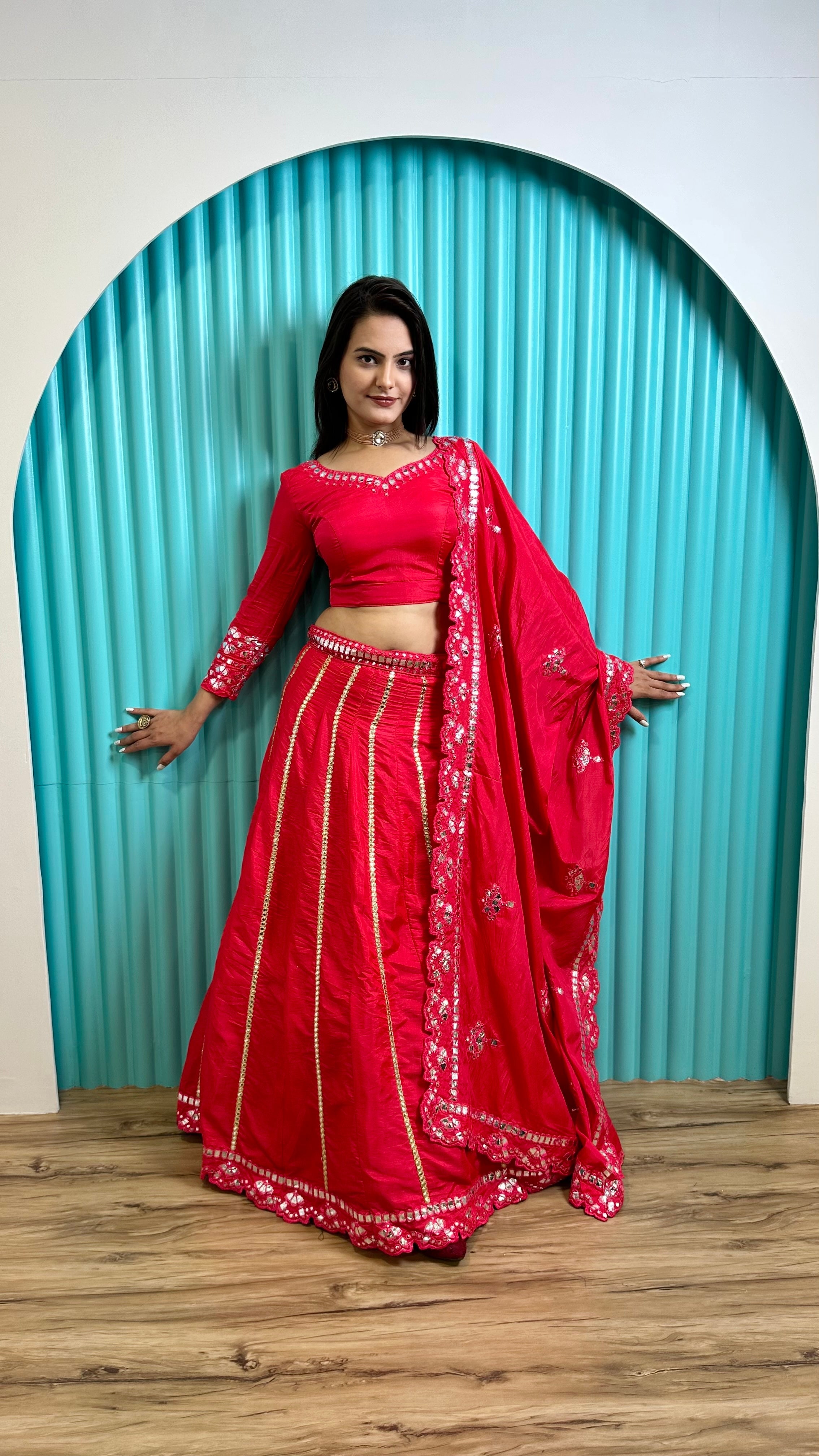 Designer Party Wear Lehenga Choli With Foil Paper Work