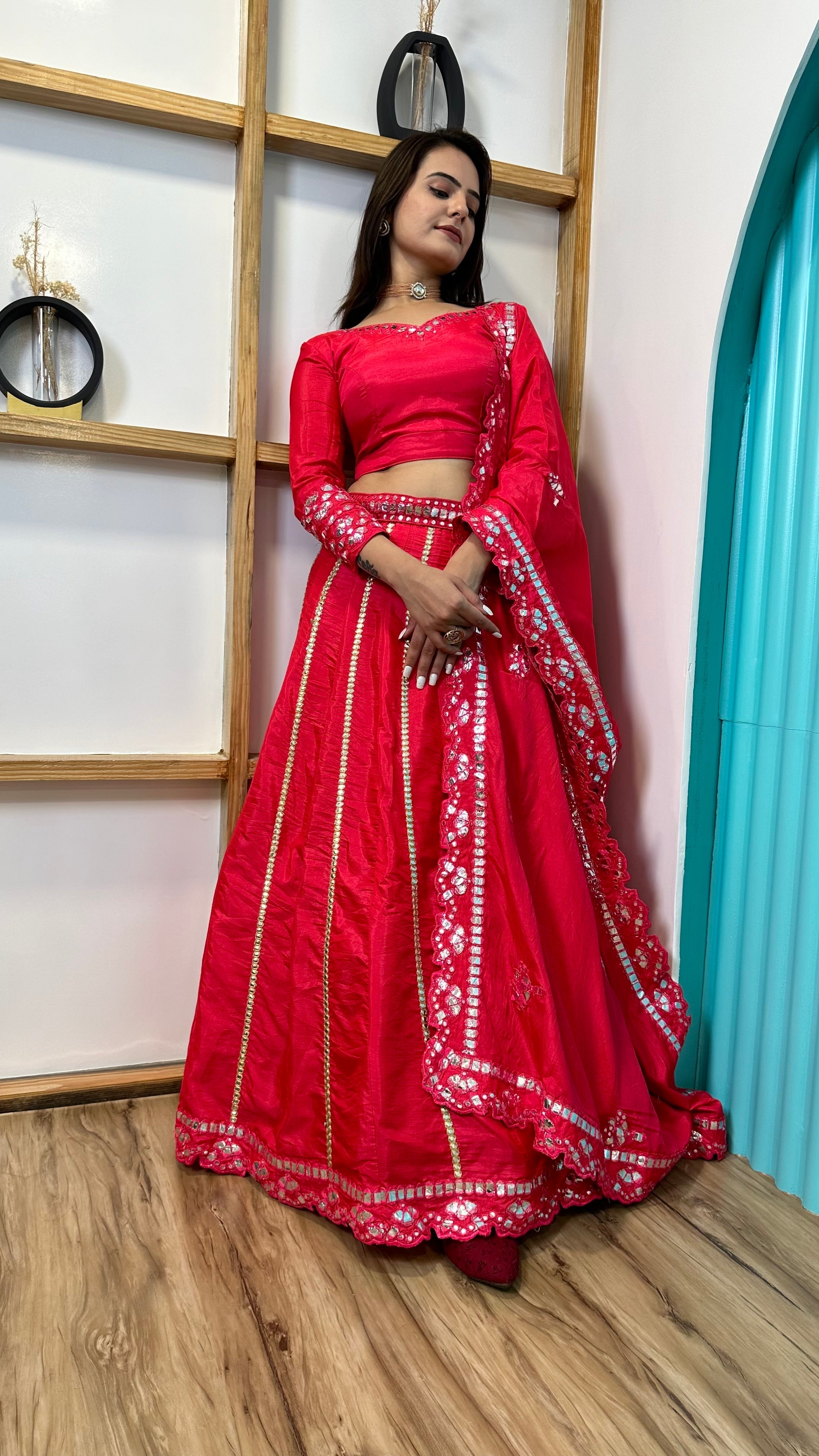 Designer Party Wear Lehenga Choli With Foil Paper Work