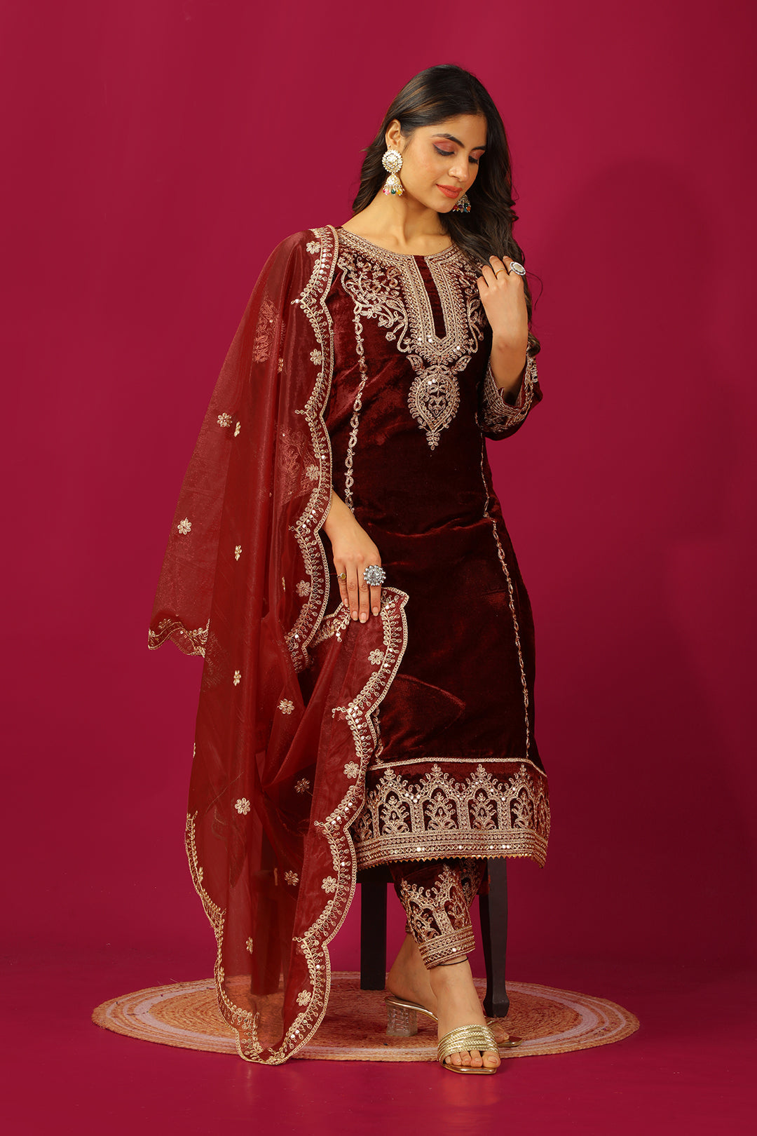 Designer Party Wear Look Top-Dupatta and Fully Stitched Bottom