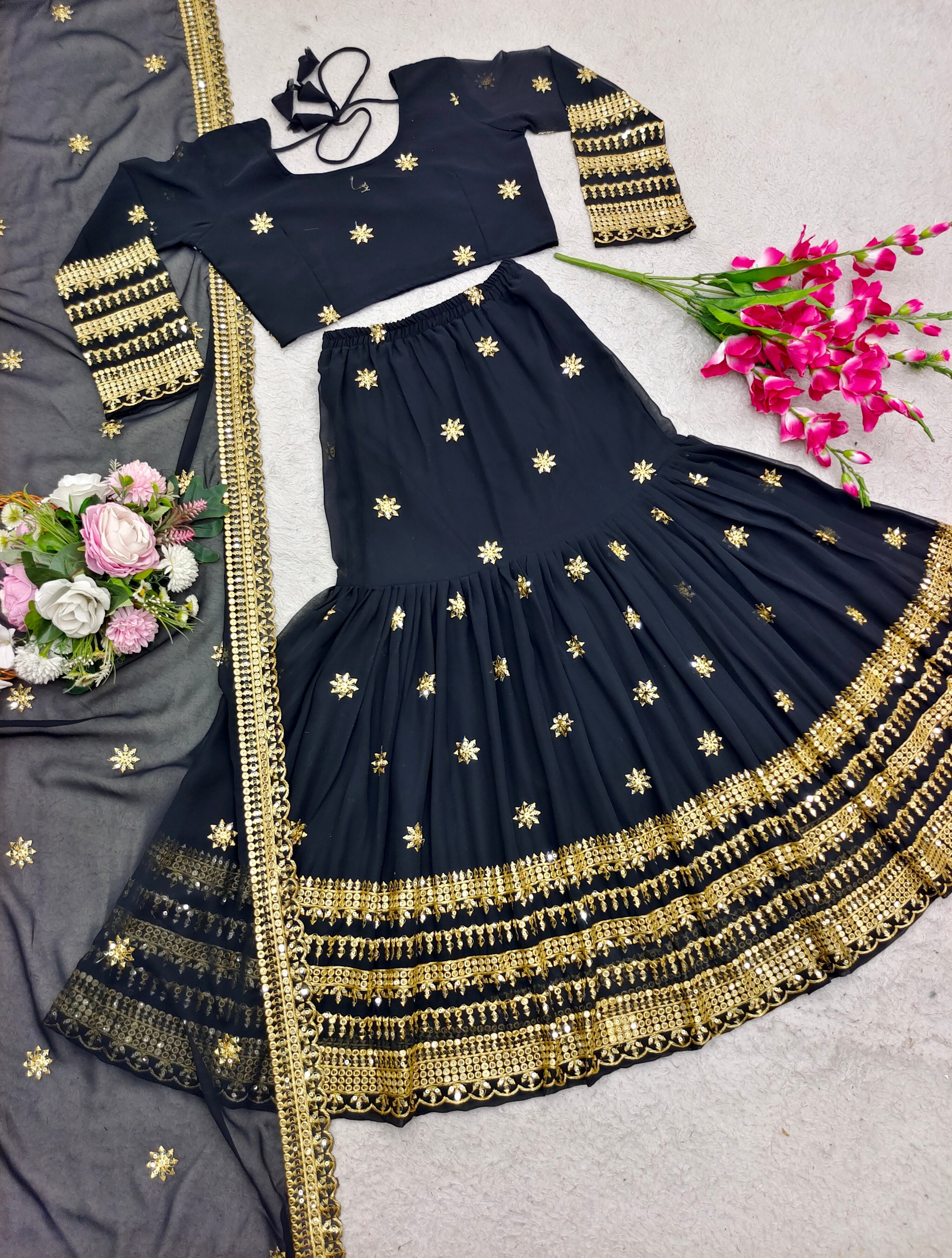 Designer Choli-Lehenga And Dupatta With Embroidery Work