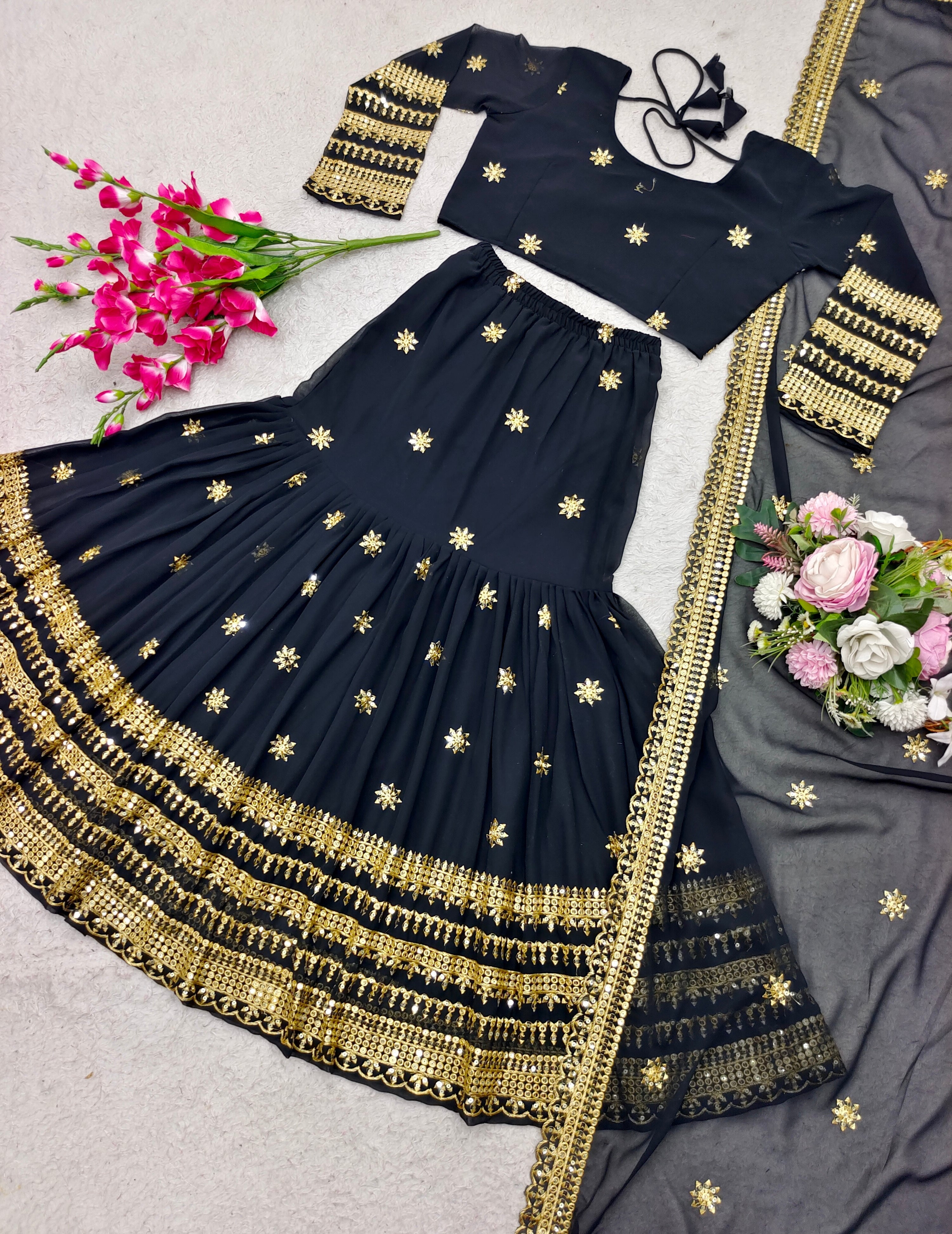 Designer Choli-Lehenga And Dupatta With Embroidery Work