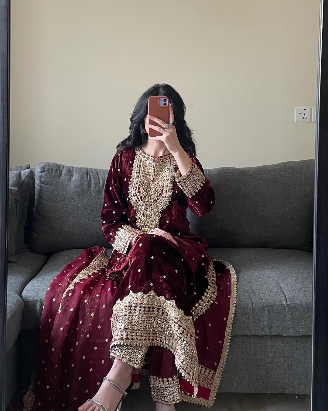 Designer Look Top-Dupatta And Bottom With Heavy Embroidery Sequence Work