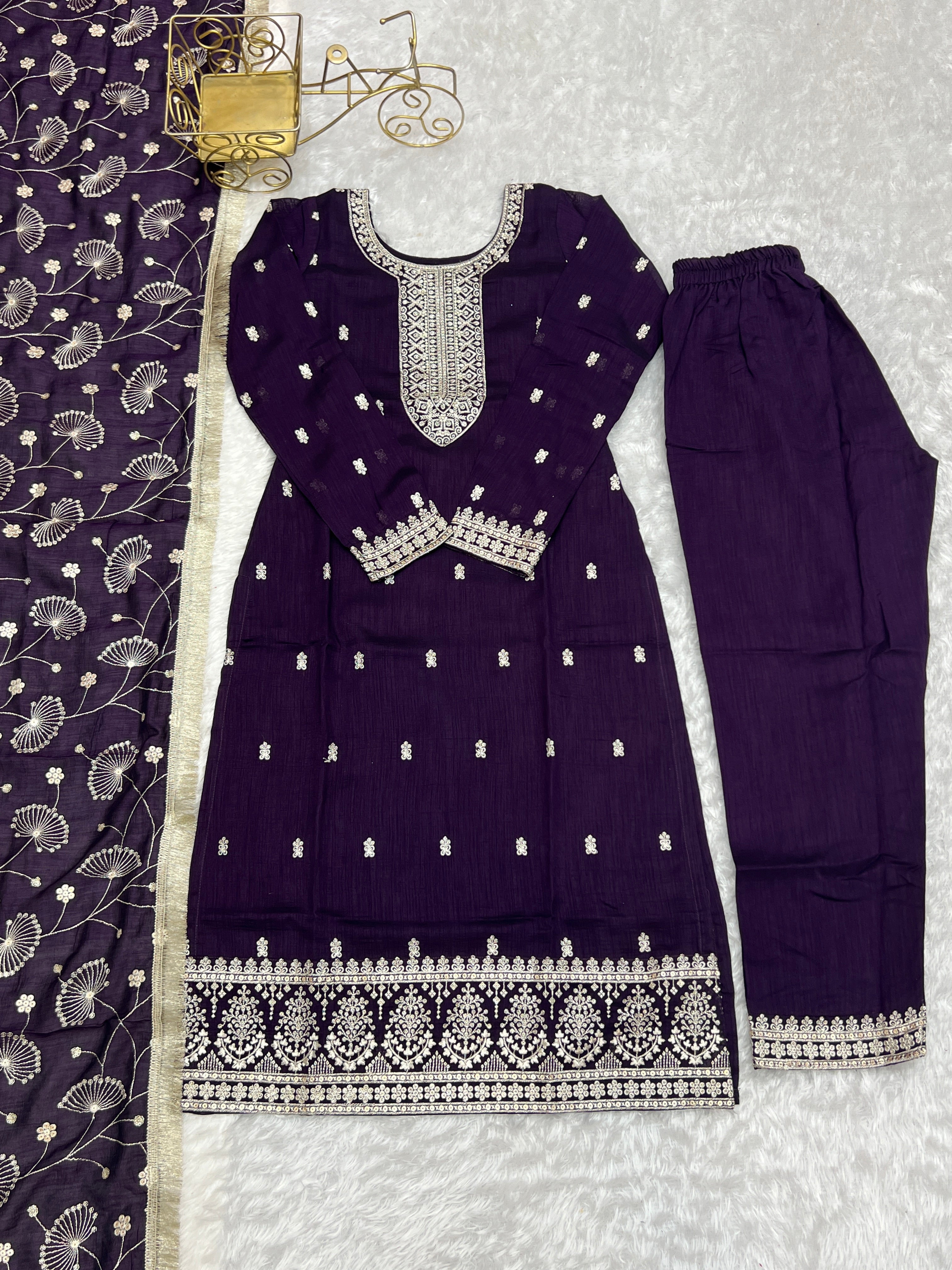 Party Wear Beautiful Top And Pent With Dupatta