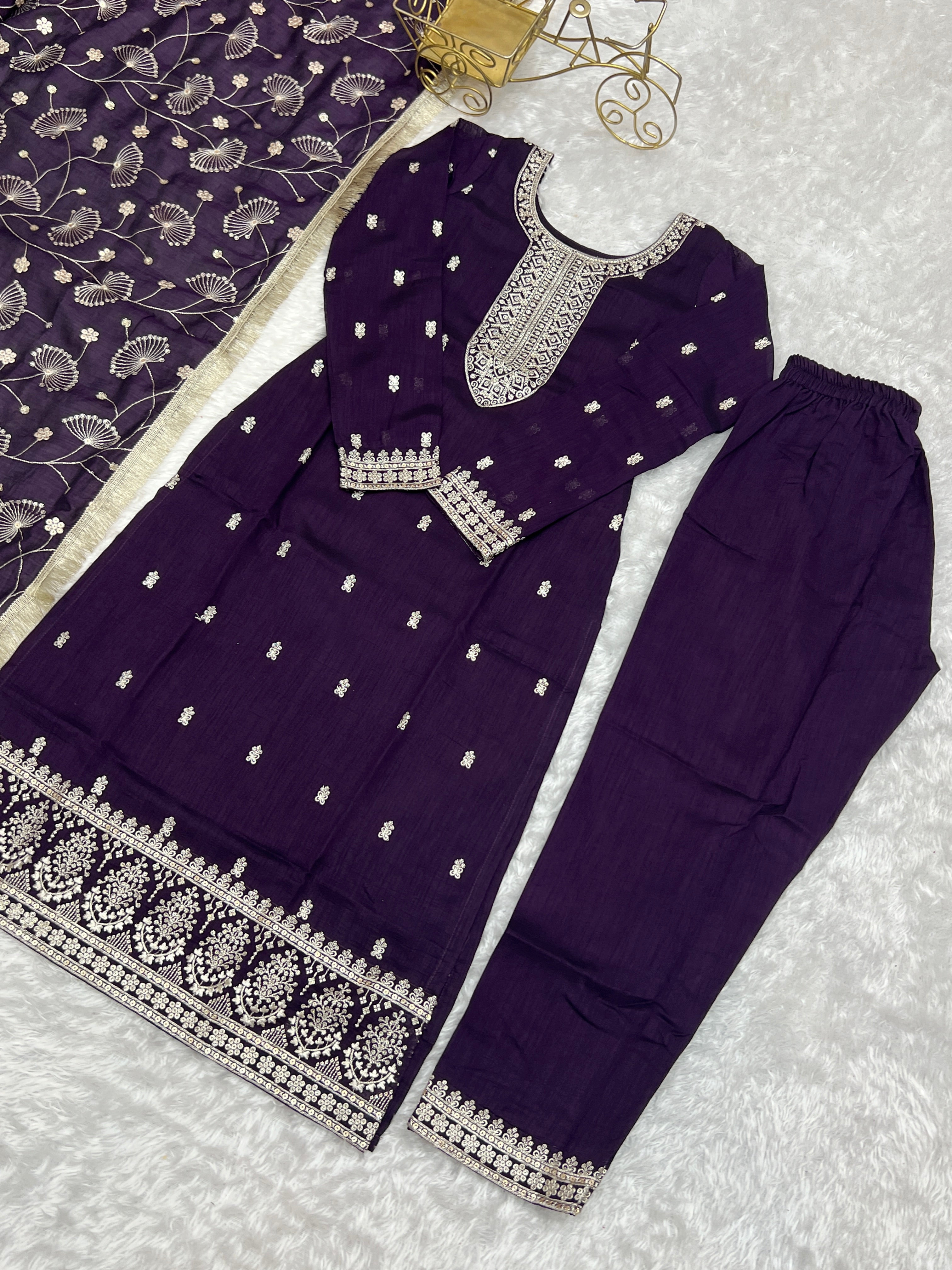 Party Wear Beautiful Top And Pent With Dupatta