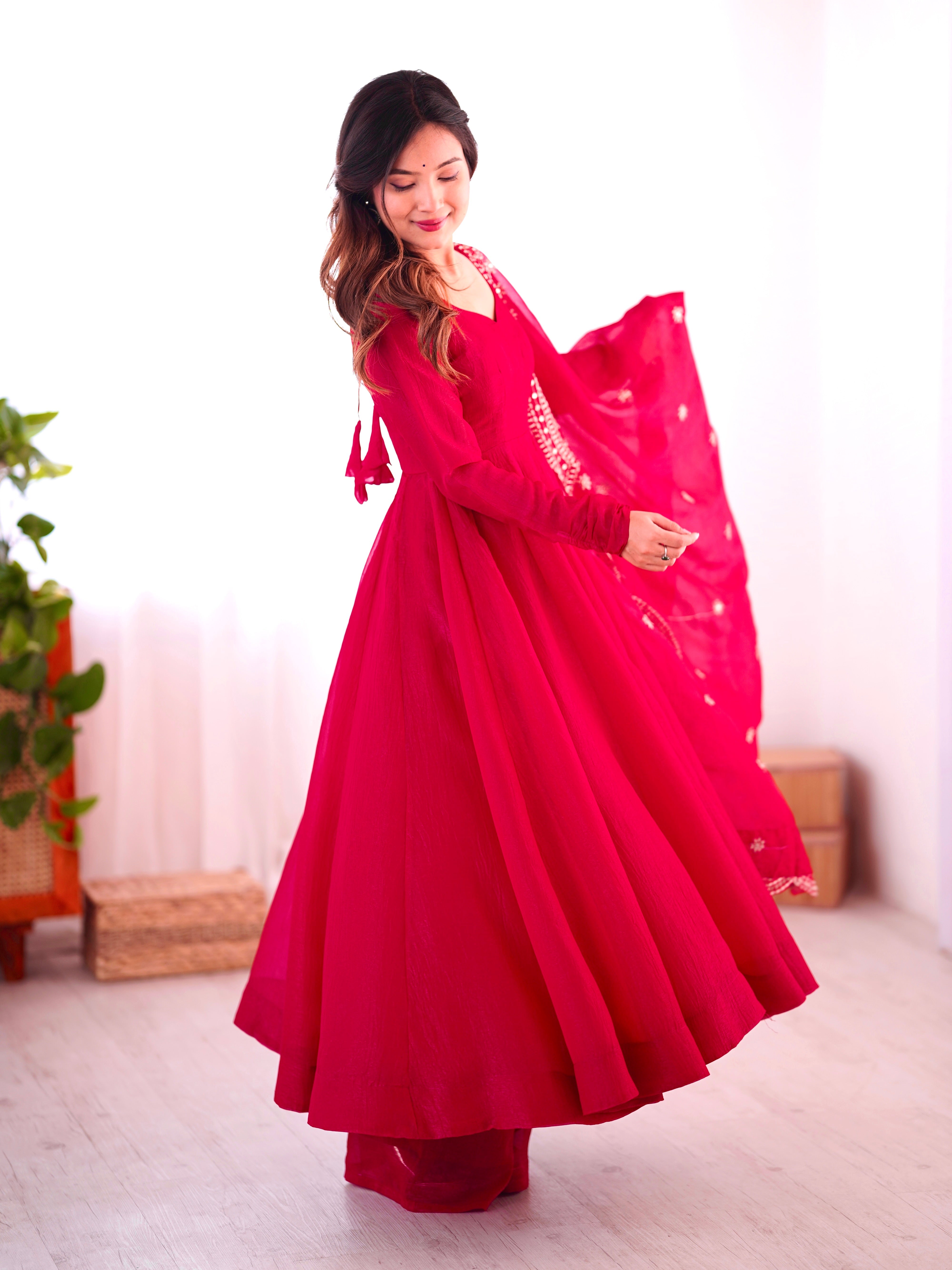 Designer Fancy Party Wear Look Gown-Dupatta