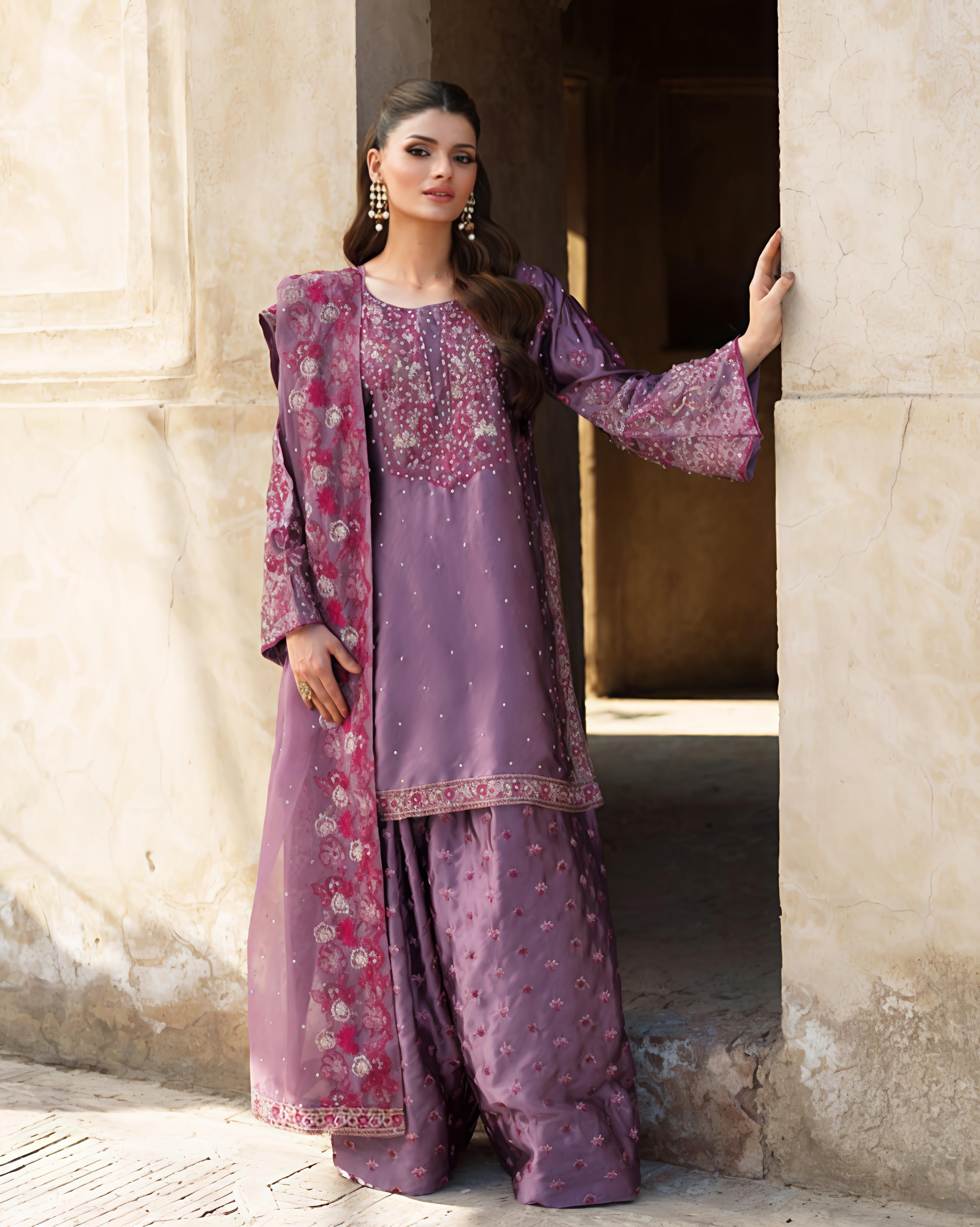 Designer Party Wear Look Top-Plazzo And Dupatta