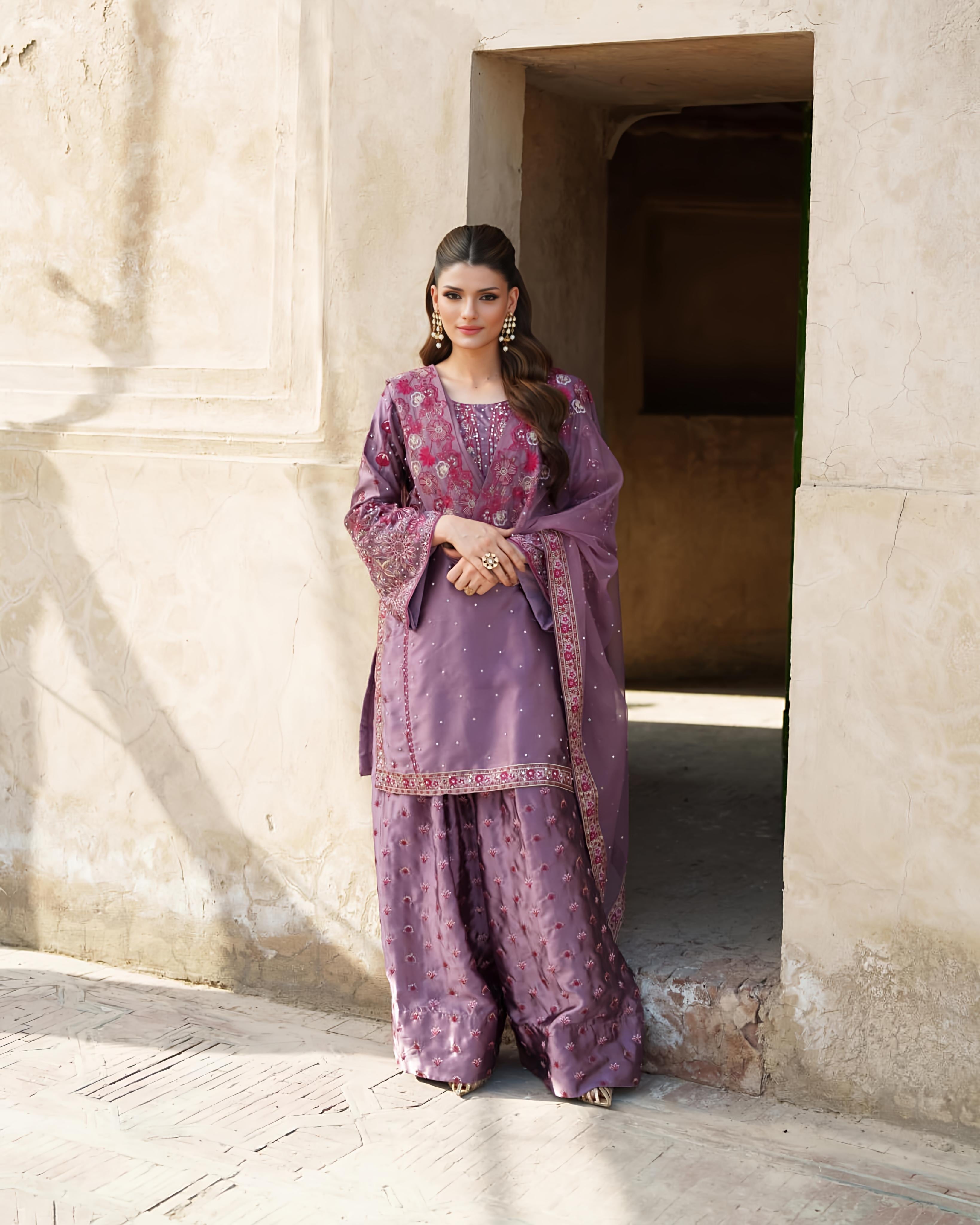 Designer Party Wear Look Top-Plazzo And Dupatta