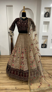 Designer Lehenga Choli With Dori , Sequence & Thread Work