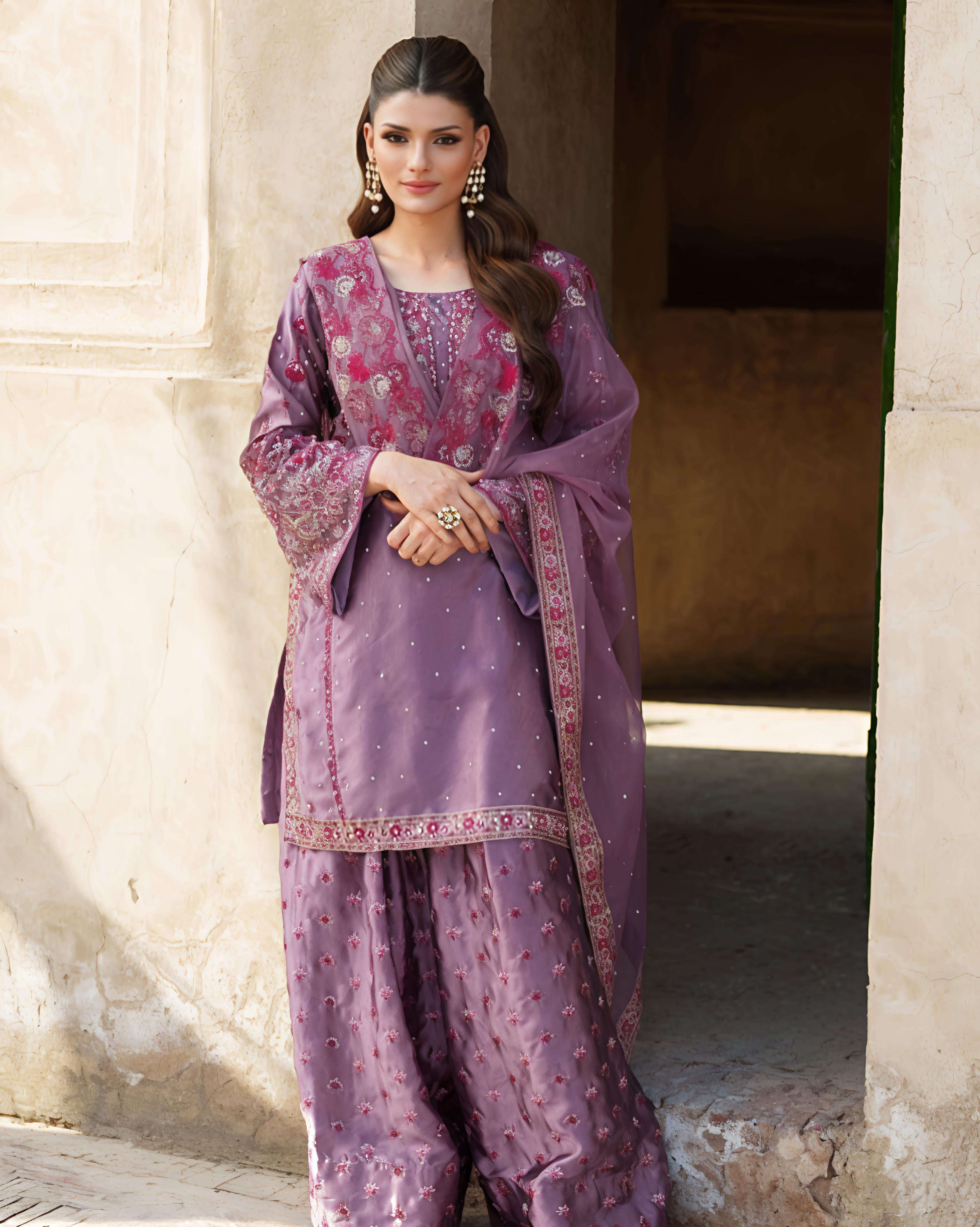Designer Party Wear Look Top-Plazzo And Dupatta