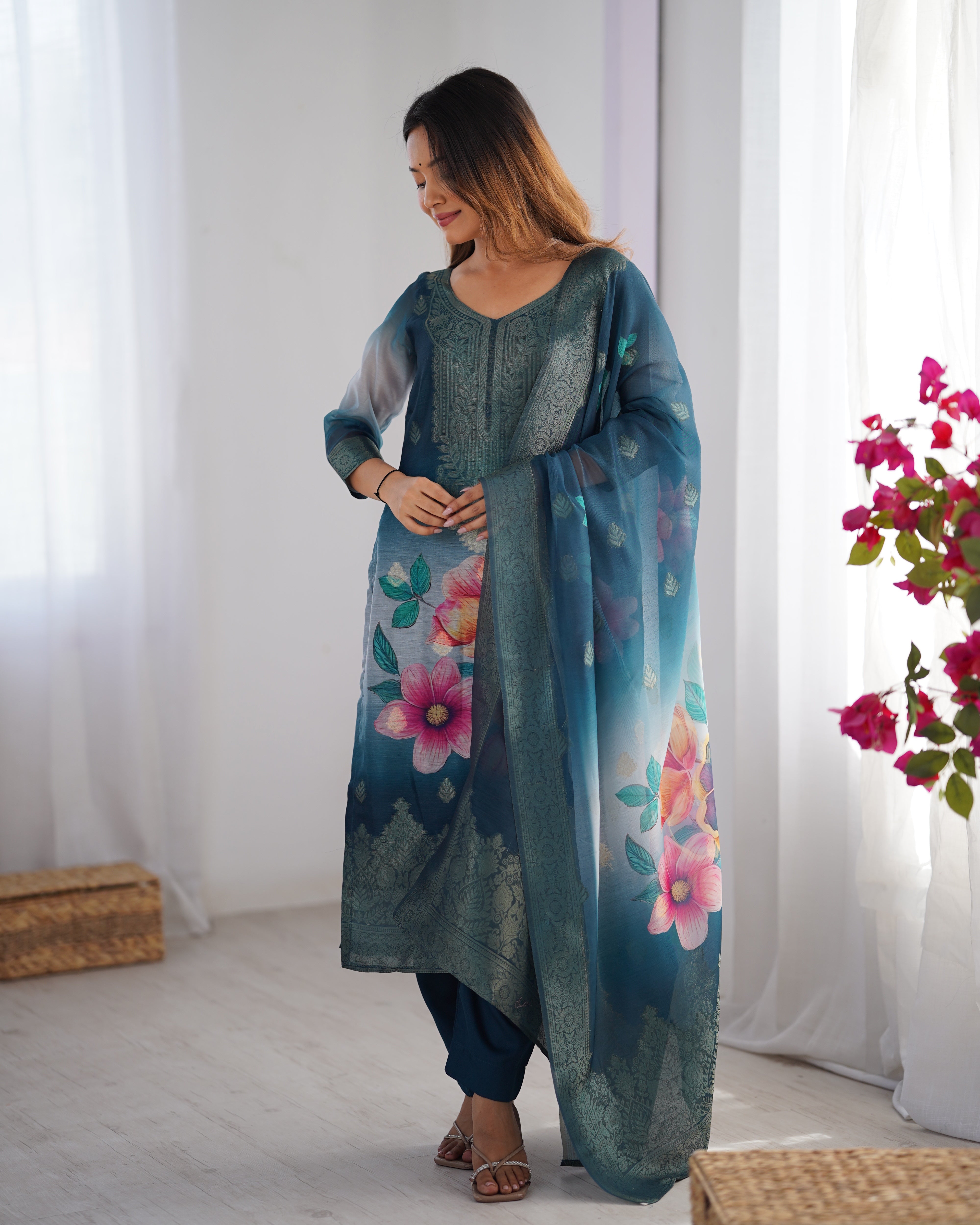 Party Wear Beautiful Suit Set With Digital Print