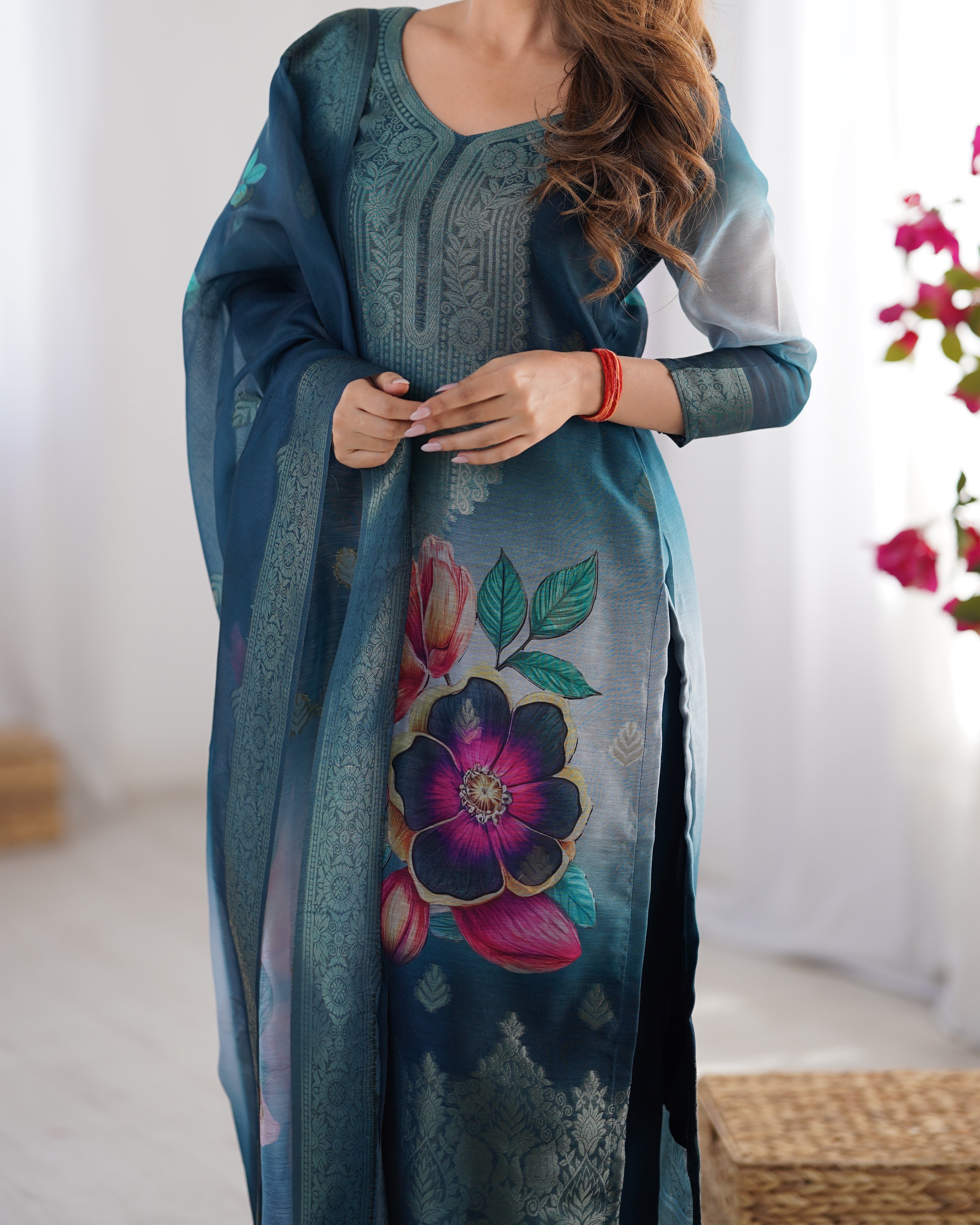 Party Wear Beautiful Suit Set With Digital Print