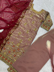 Designer Party Wear Top-Bottom And Beautiful Dupatta
