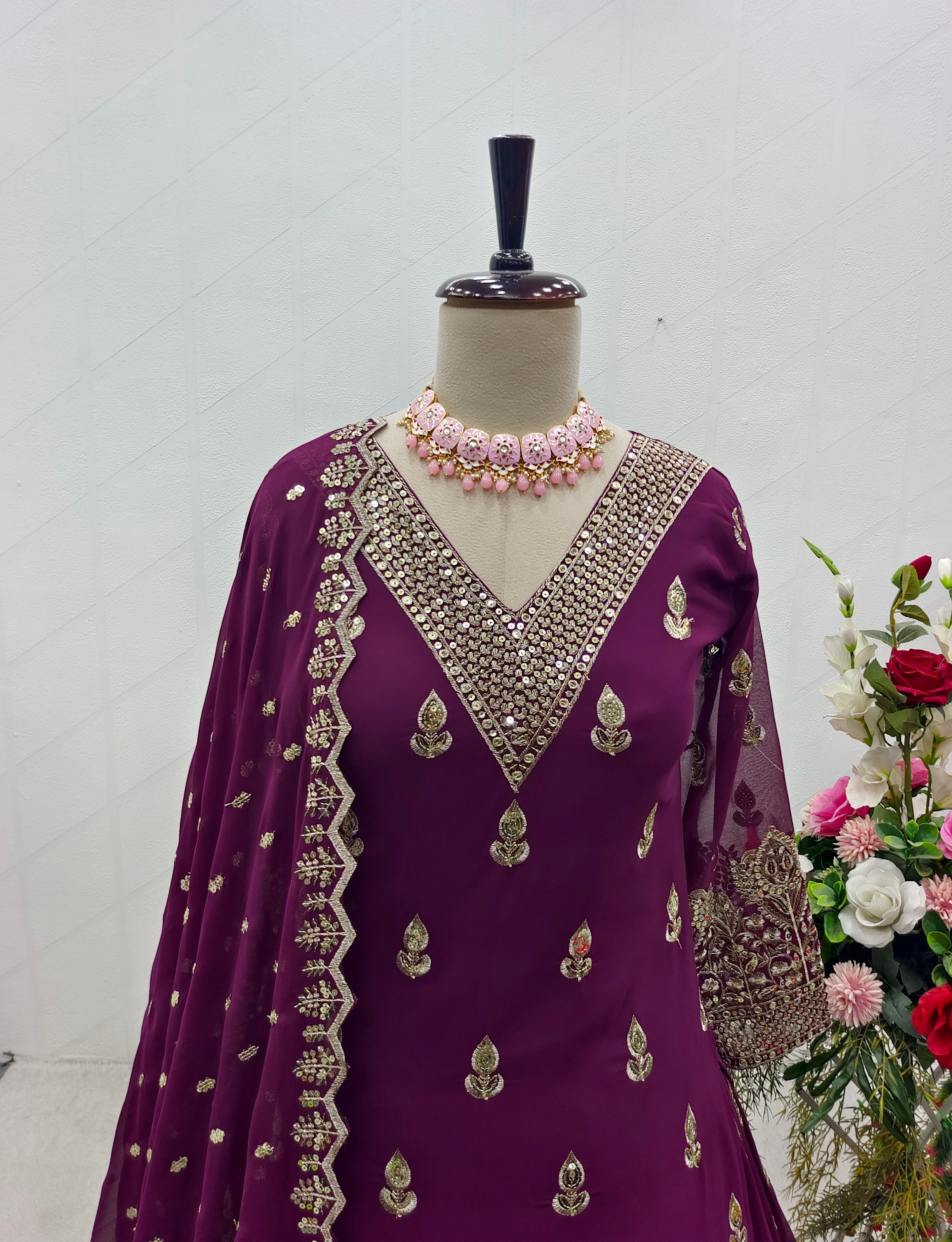 Designer Party Wear Top-Lehenga With Dupatta Set