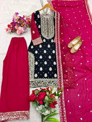 Beautiful Party Wear Top-Plazzo And Fancy Dupatta