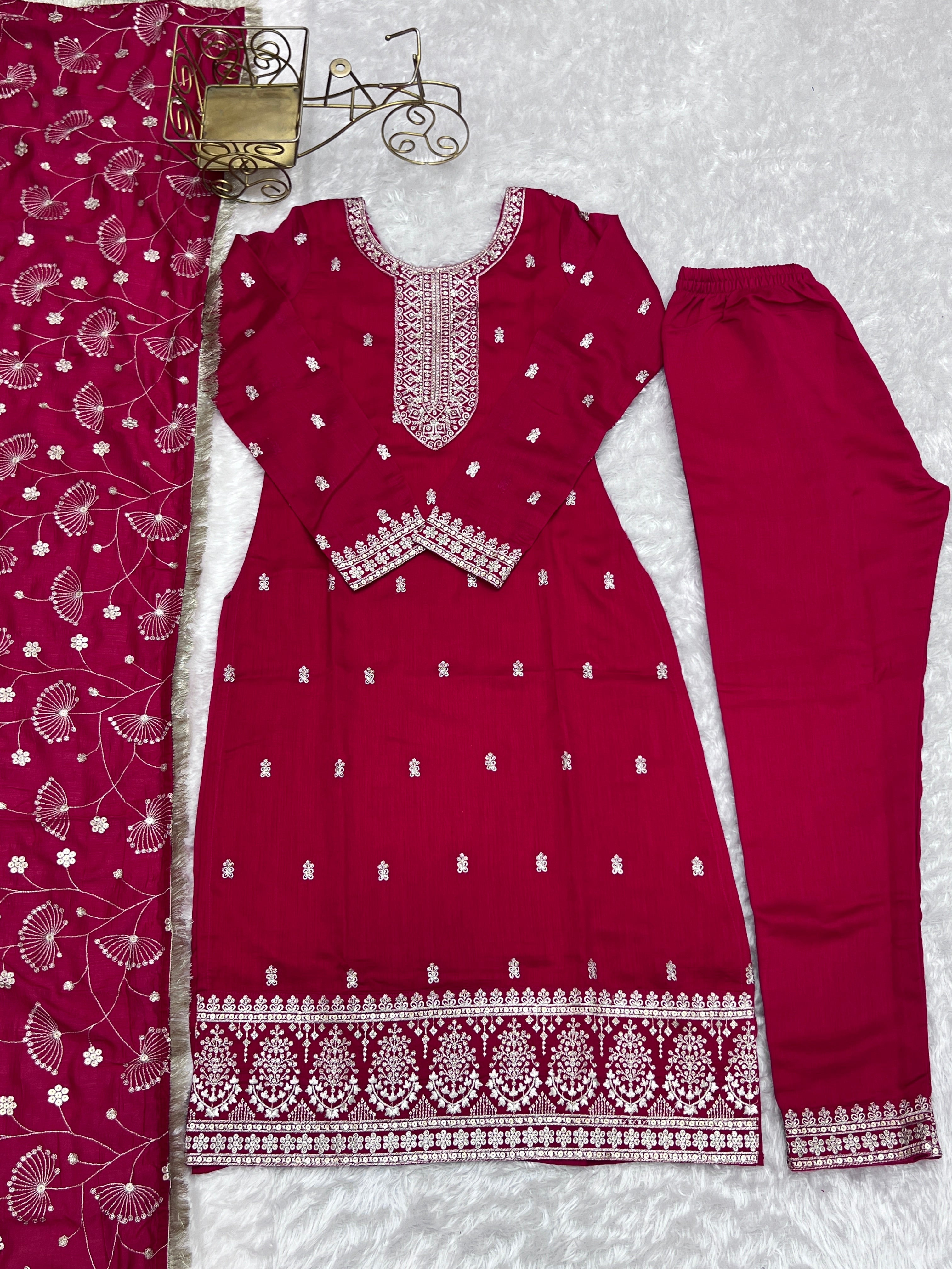 Party Wear Beautiful Top And Pent With Dupatta