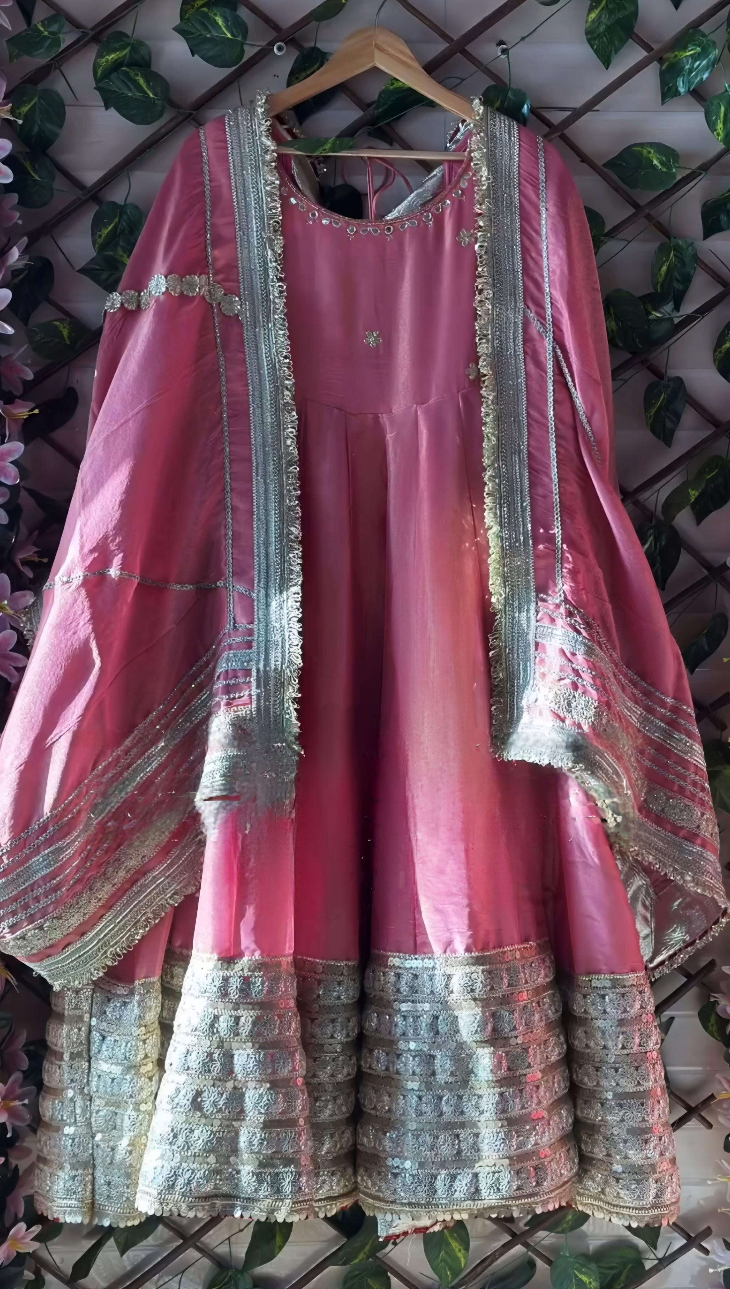 Designer Party Wear Anarkali Gown, Pent And Dupatta