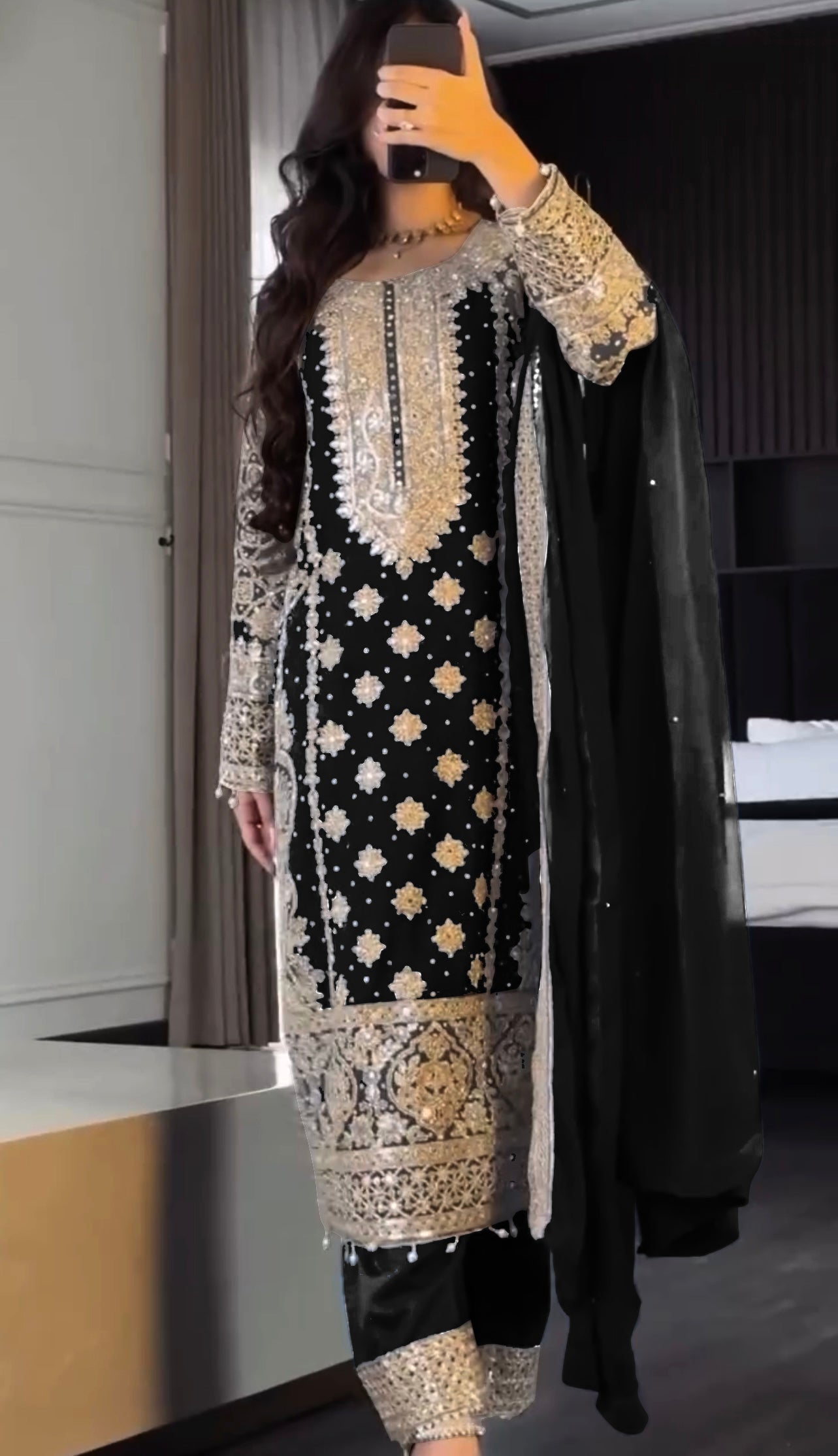 Fancy Top-Bottom And Dupatta With Heavy Embroidery Sequence Work