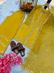 Designer Party Wear Look Top Plazzo & Dupatta Set