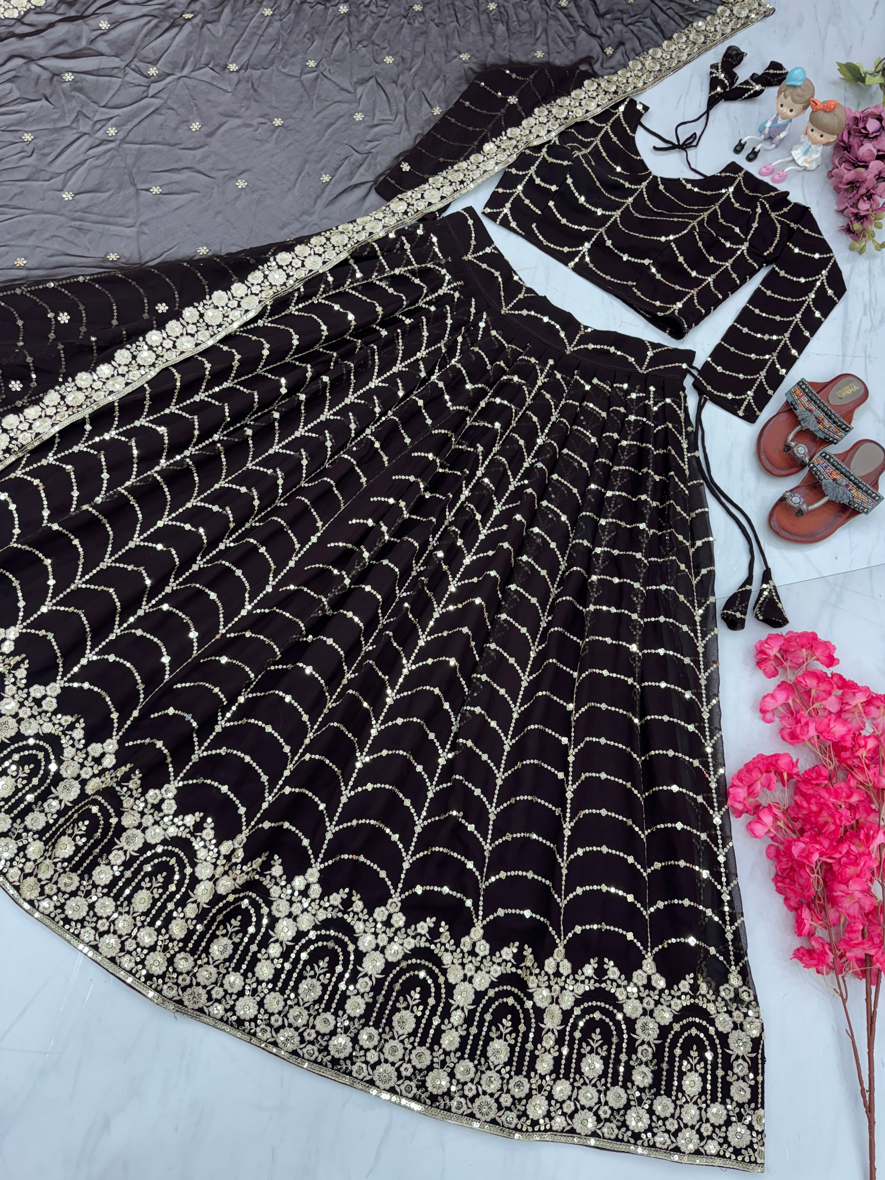 Designer Lehenga-Choli With Embroidery Sequence Work