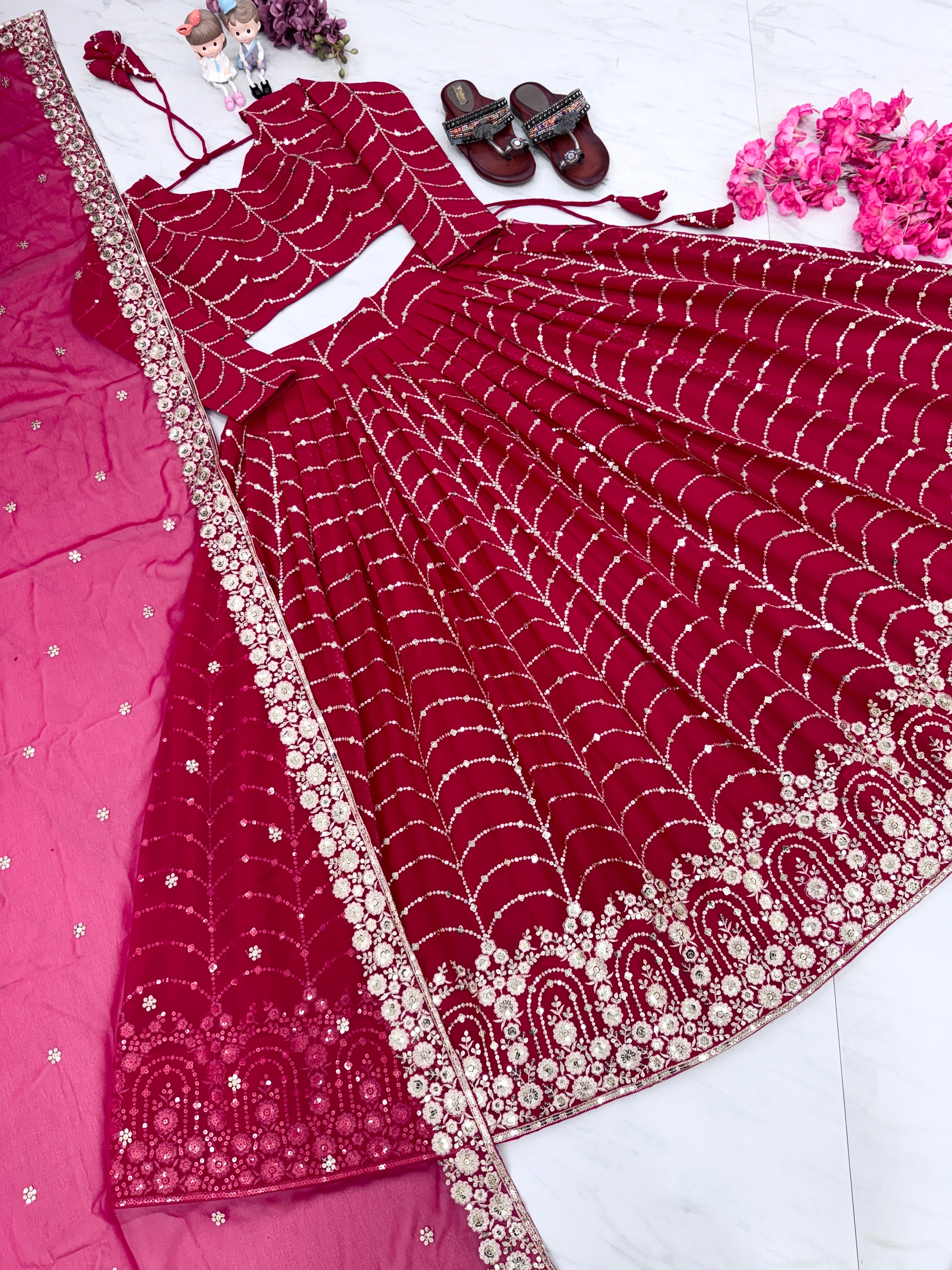 Designer Lehenga-Choli With Embroidery Sequence Work
