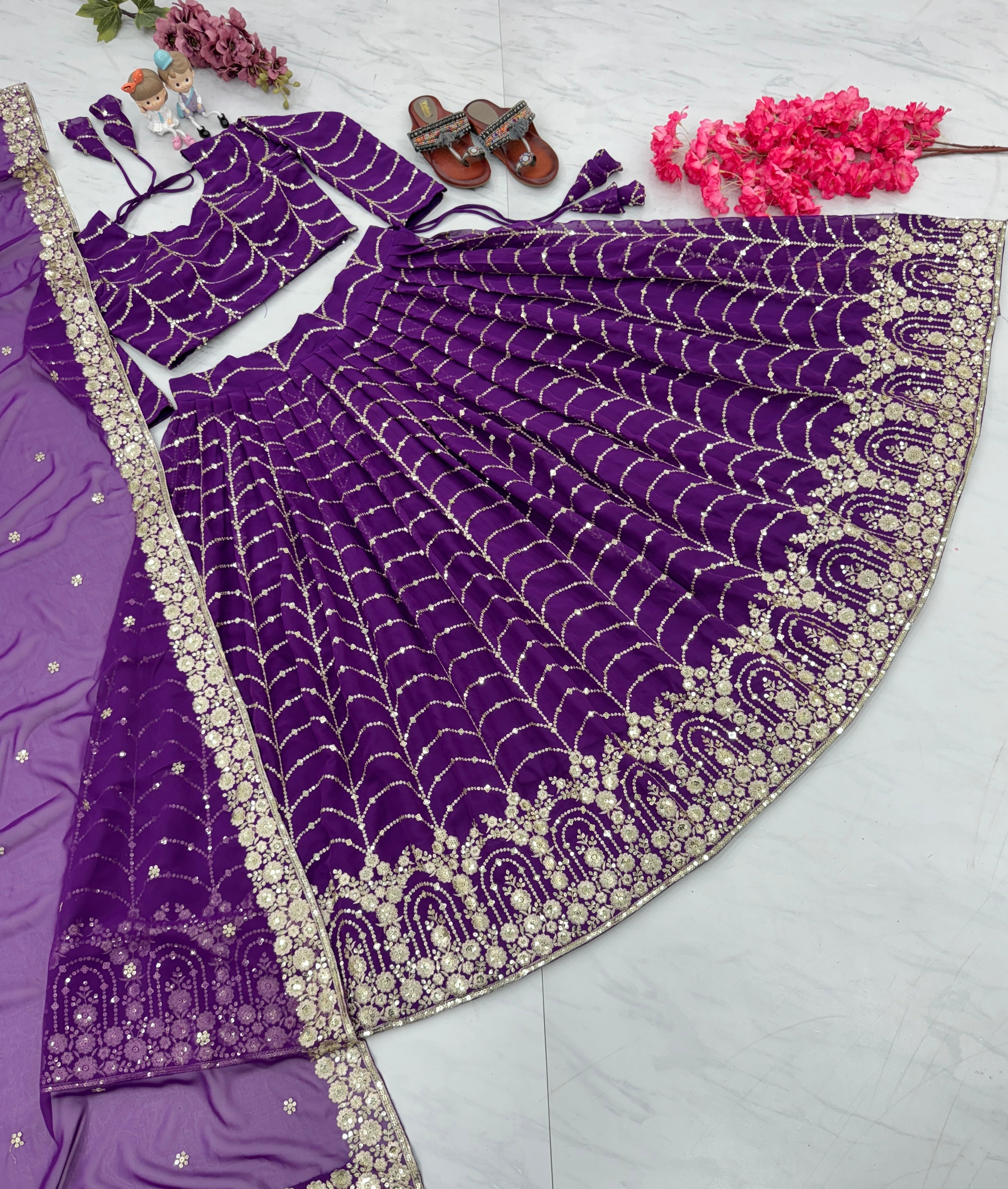 Designer Lehenga-Choli With Embroidery Sequence Work