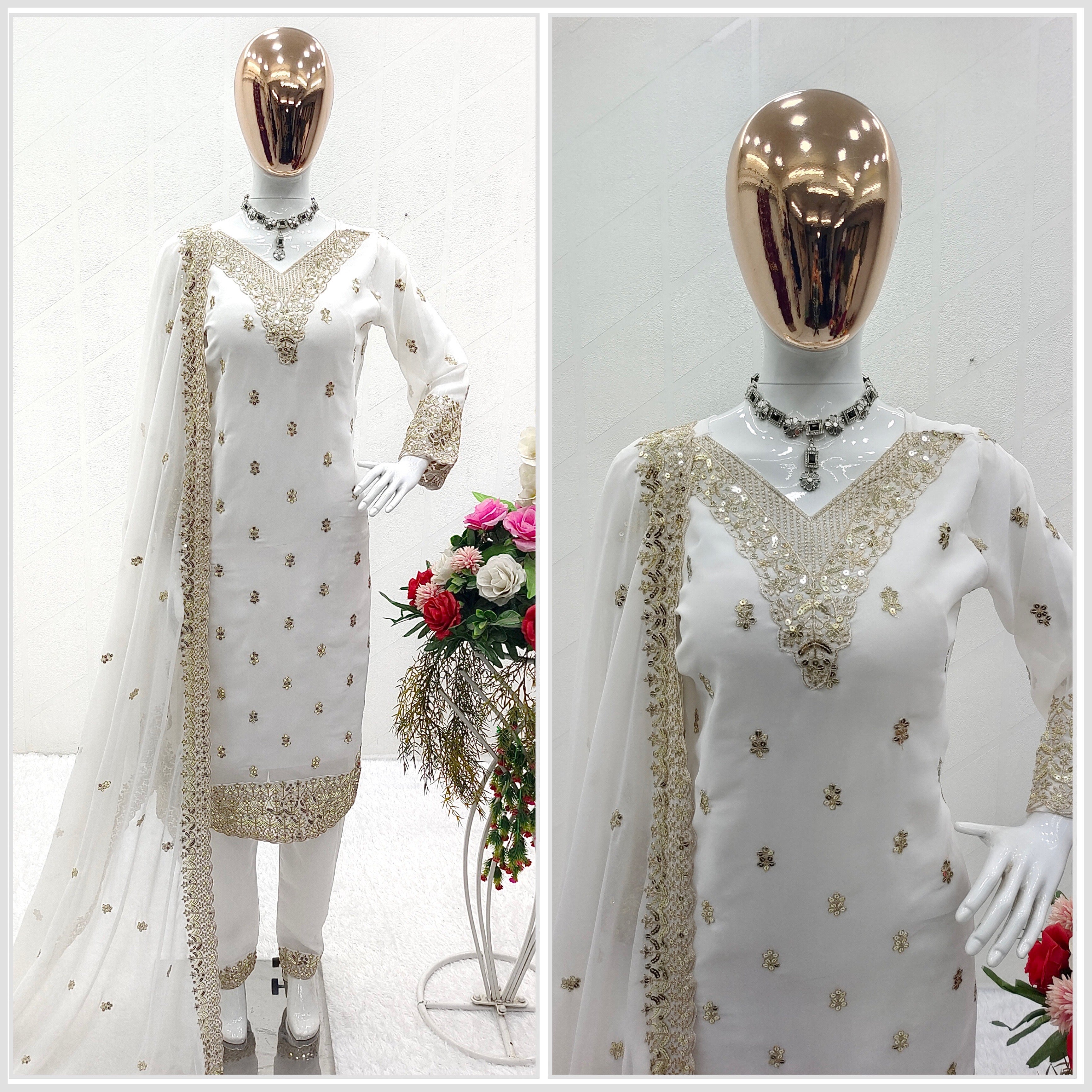 Designer Party Wear Top-Plazzo With Dupatta Set