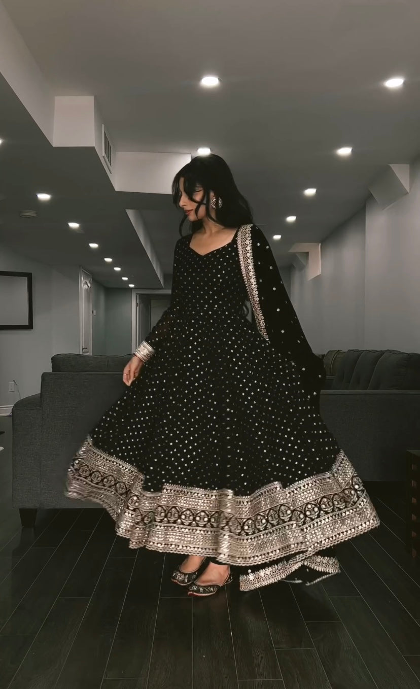 Designer Party Wear Look Gown With Bottom And Dupatta