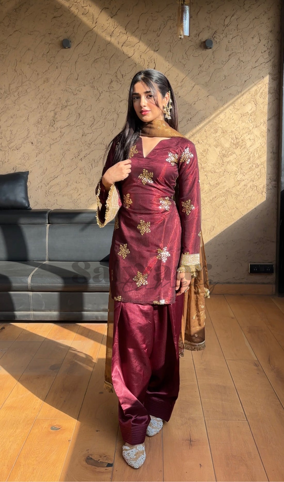 Designer Party Wear Top-Bottom And Dupatta