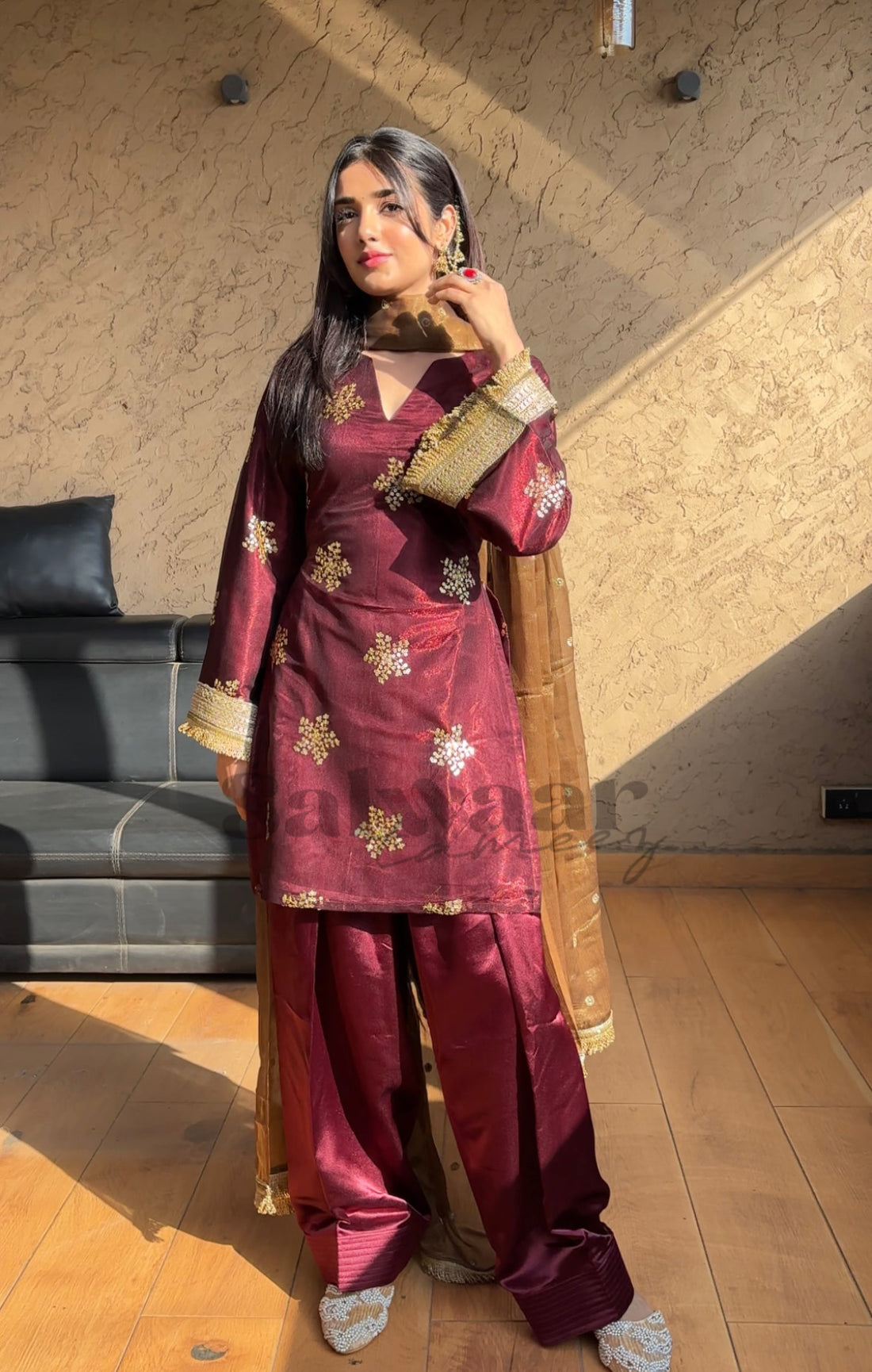 Designer Party Wear Top-Bottom And Dupatta