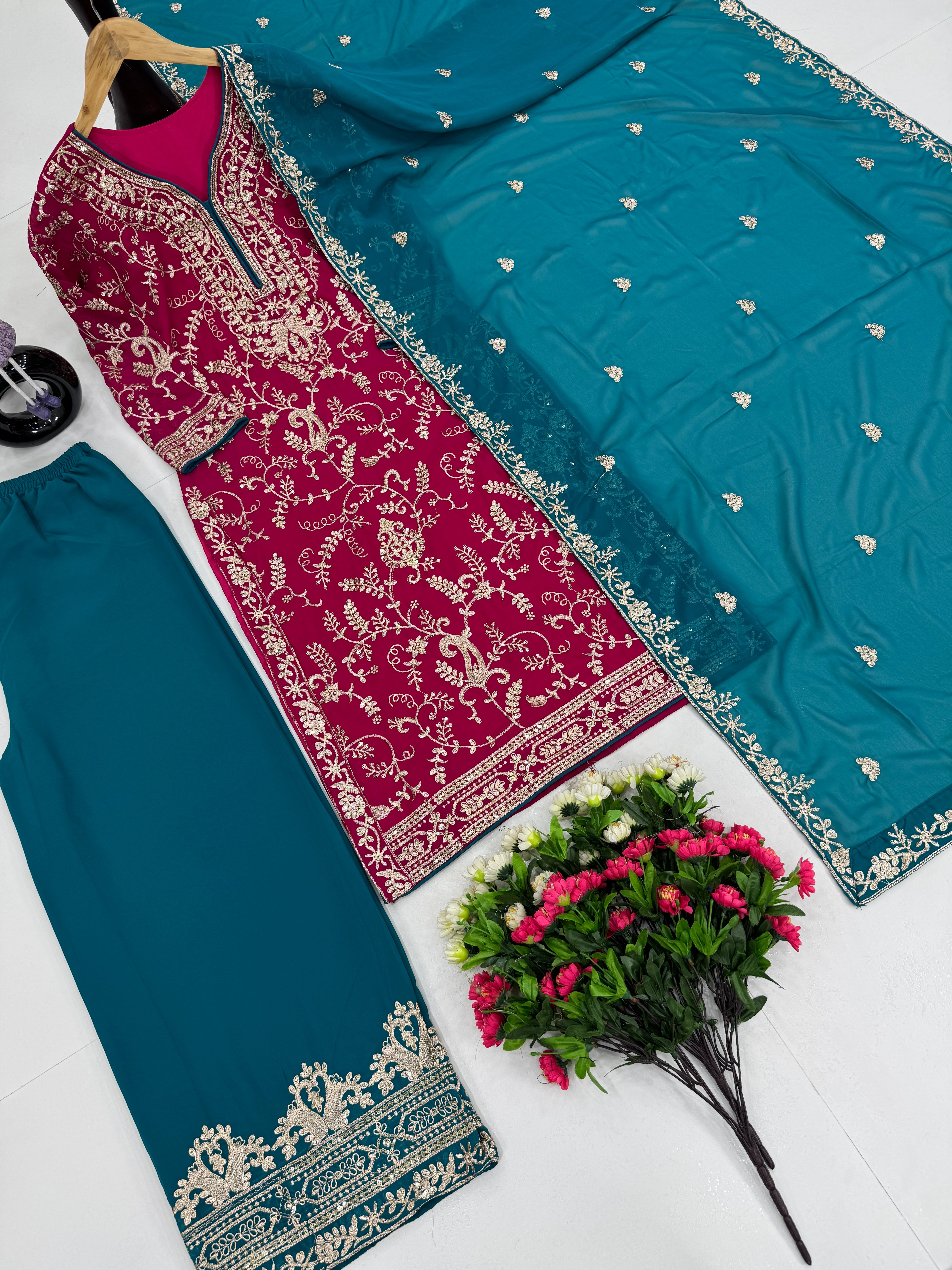 Party Wear Designer Suit, Pent And Beautiful Dupatta