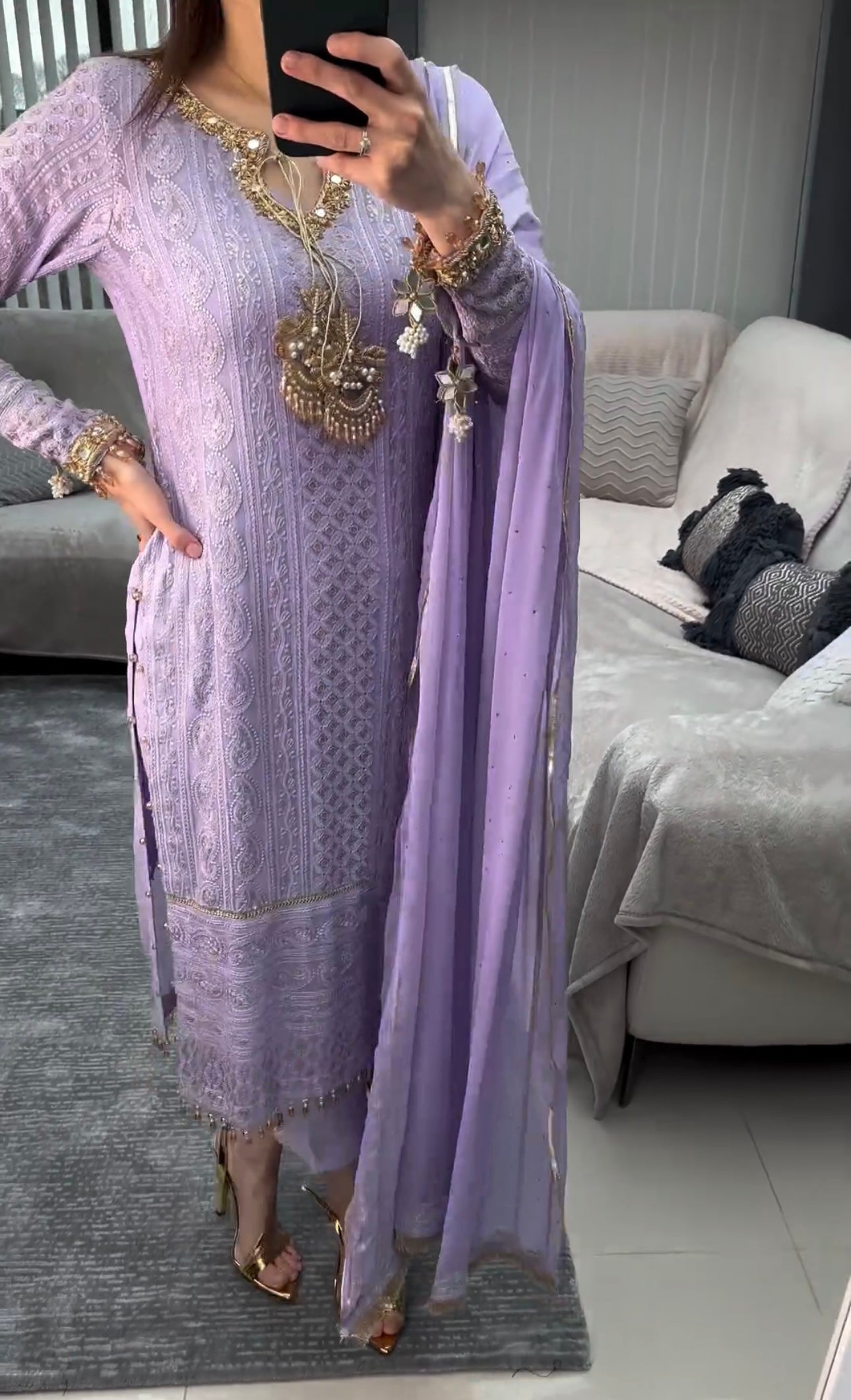 Designer Party Wear Look Heavy Faux Georgette Top Bottom & Dupatta Set