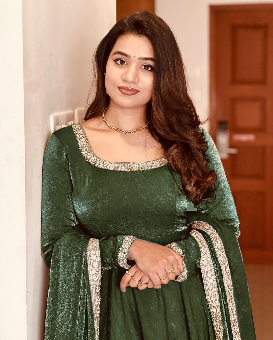 Designer Party Wear Look Gown-Dupatta With Multi Thread Embroidery Sequence Work