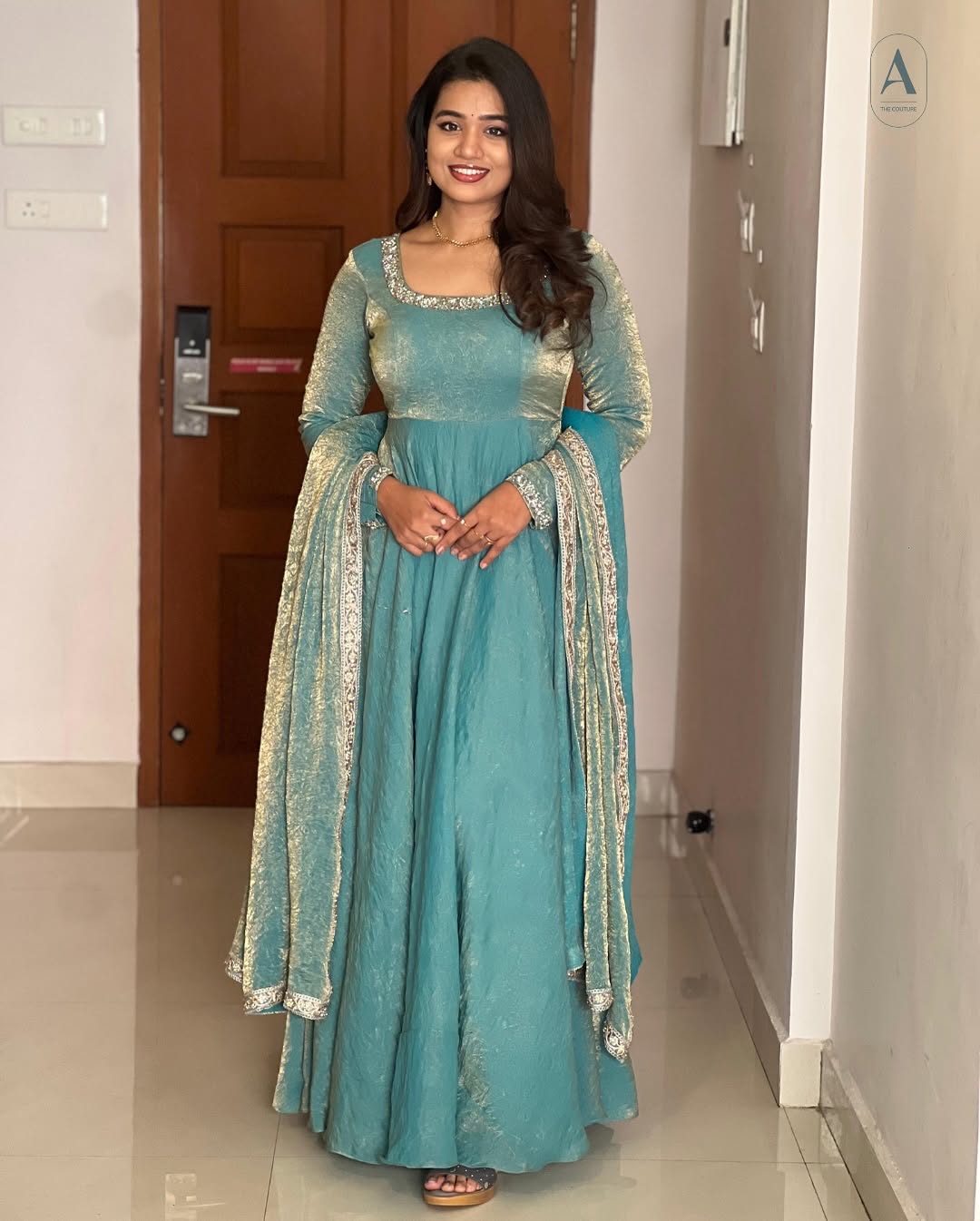 Designer Party Wear Look Gown-Dupatta With Multi Thread Embroidery Sequence Work