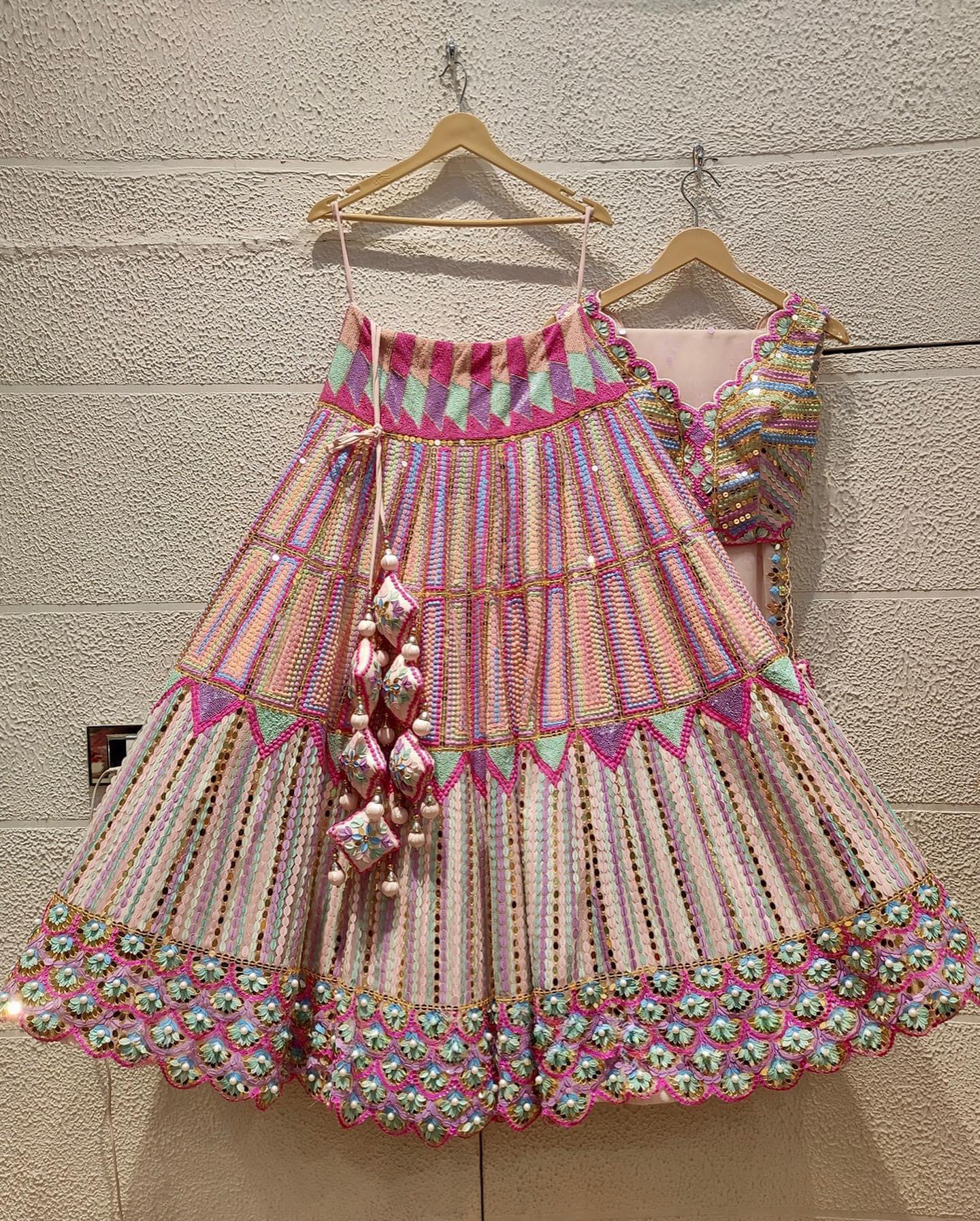 Designer Lehenga - Choli And Dupatta With Embroidery Thread Work