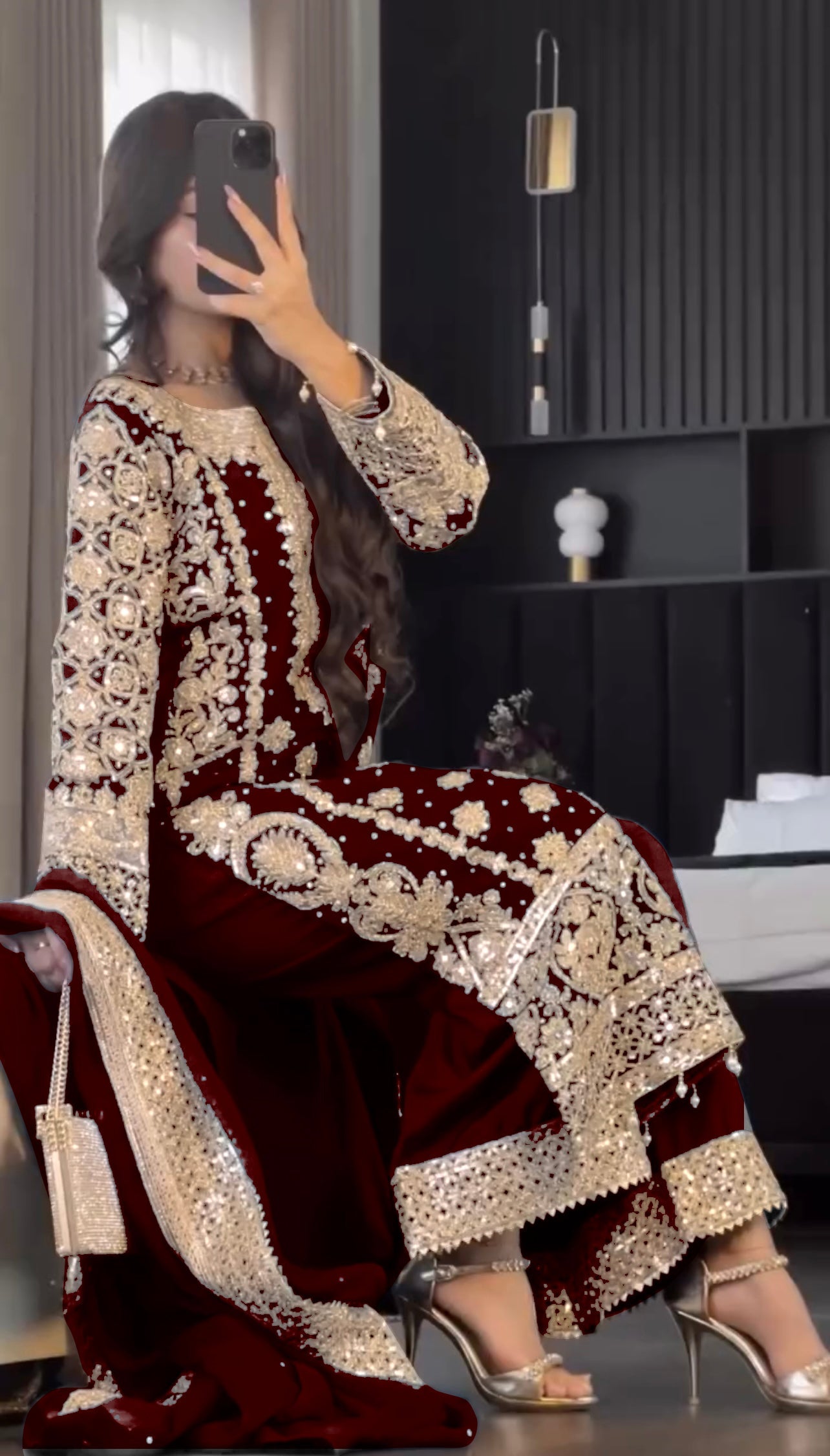 Fancy Top-Bottom And Dupatta With Heavy Embroidery Sequence Work