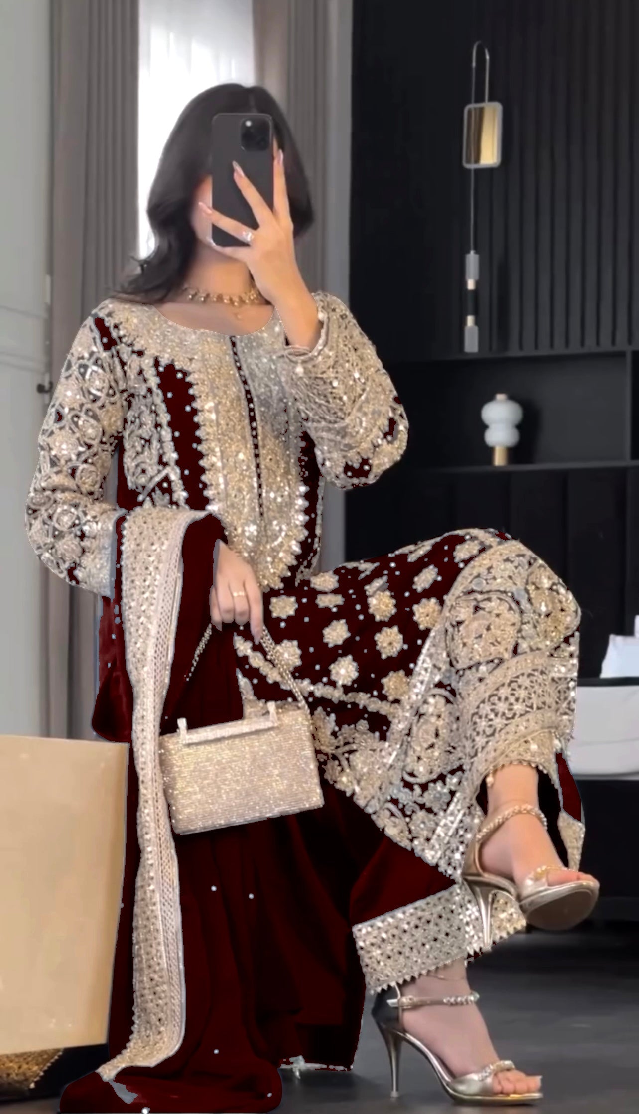 Fancy Top-Bottom And Dupatta With Heavy Embroidery Sequence Work