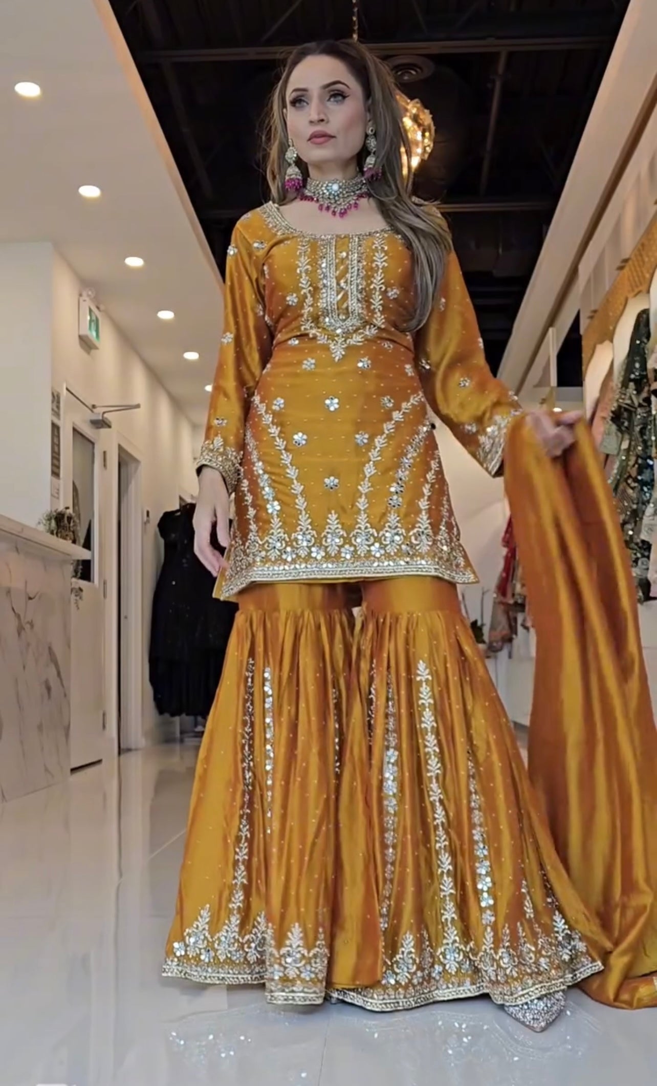 Designer Suit Set With Embroidery Work With Fancy Borders Lace Work