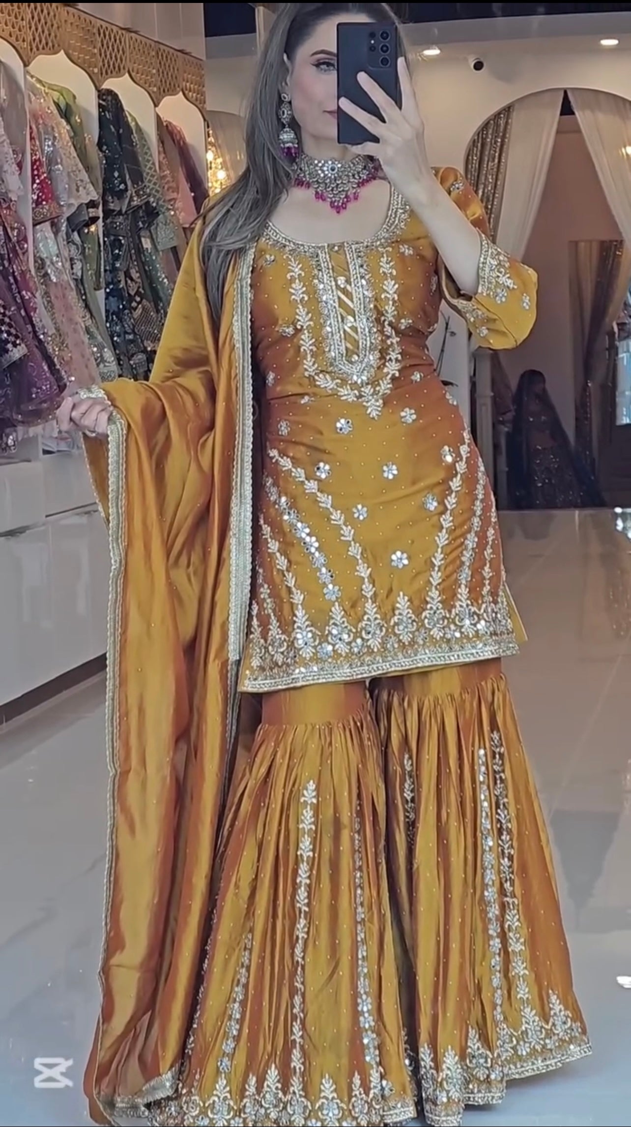 Designer Suit Set With Embroidery Work With Fancy Borders Lace Work