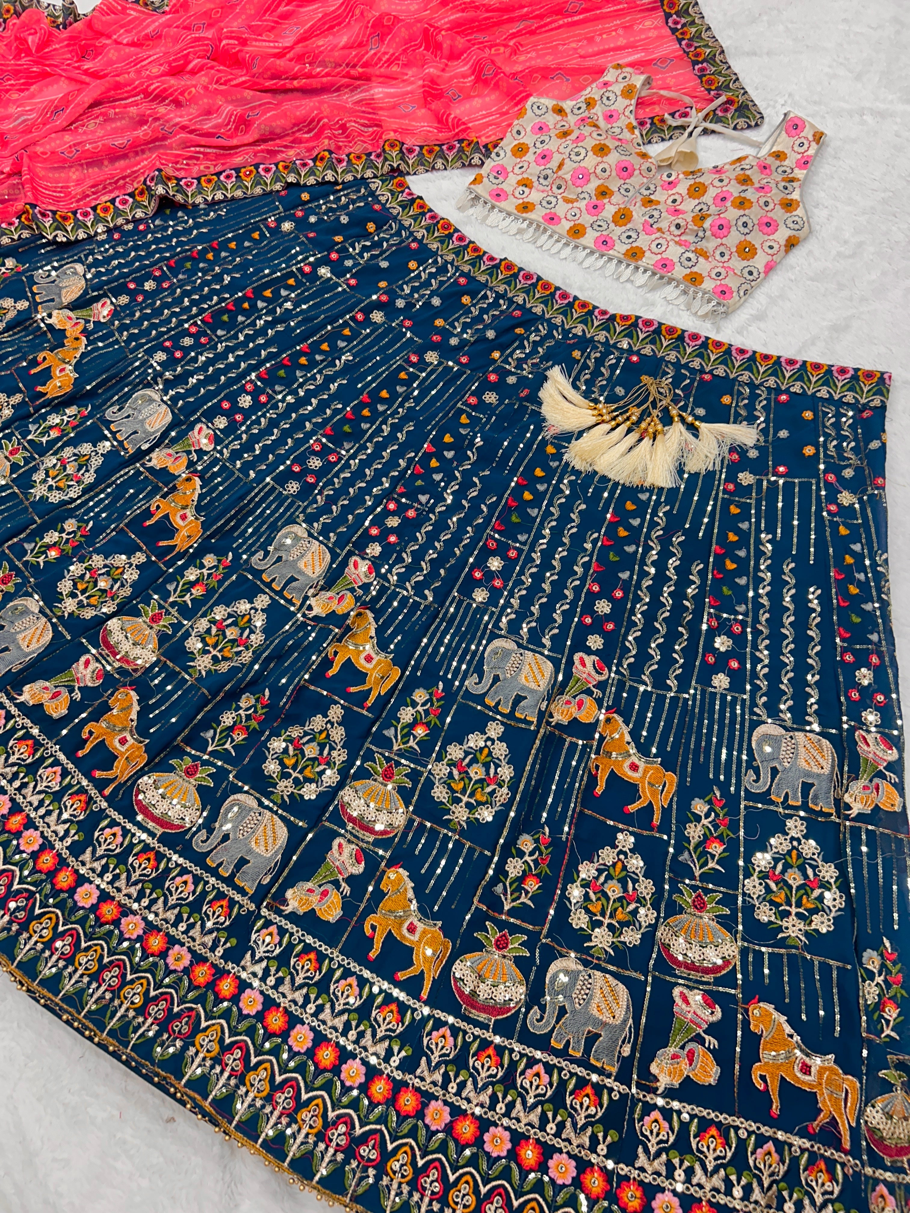 Party Wear Designer Lehenga Choli With Embroidery Work