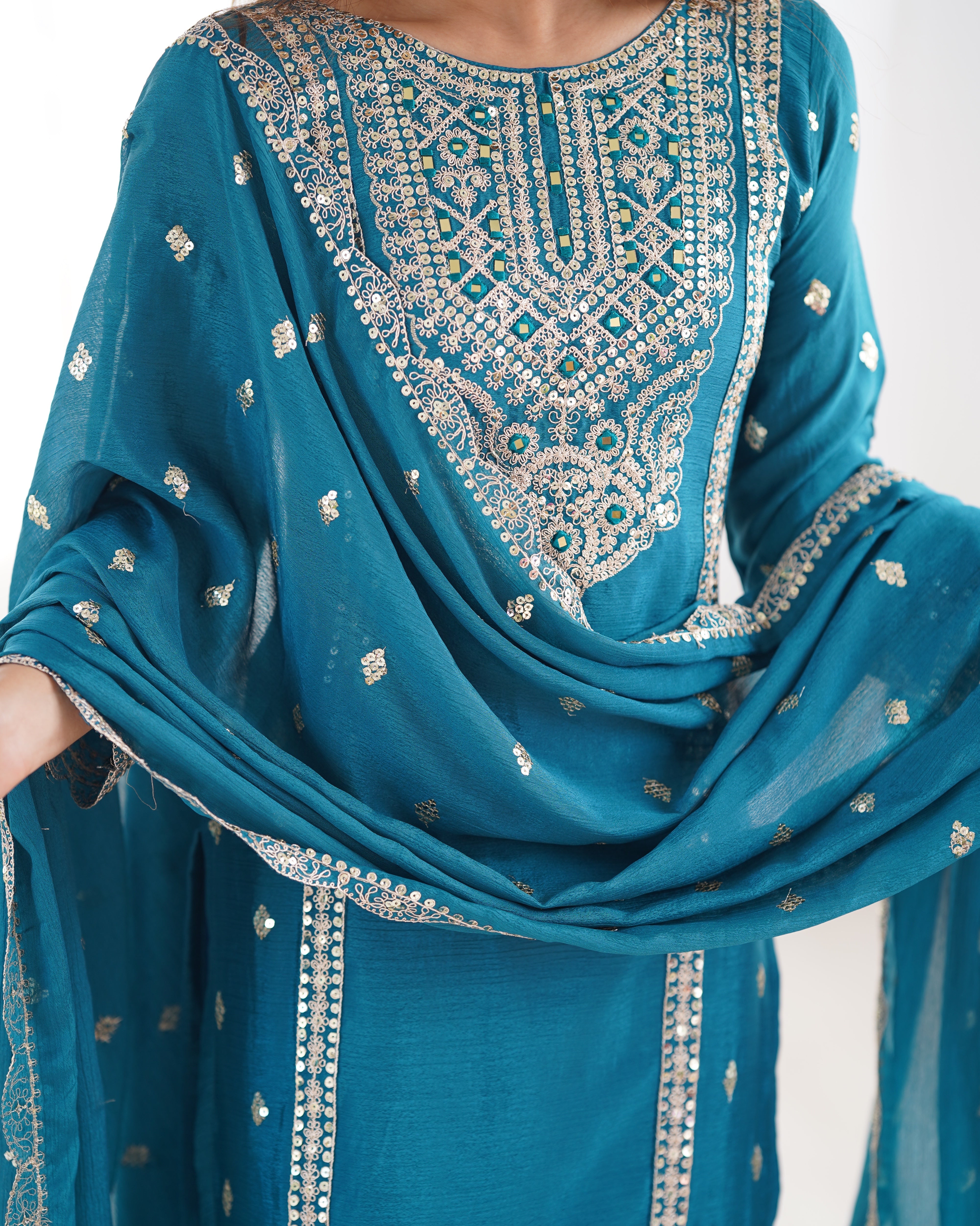 Beautiful Party Wear Top-Bottom And Dupatta