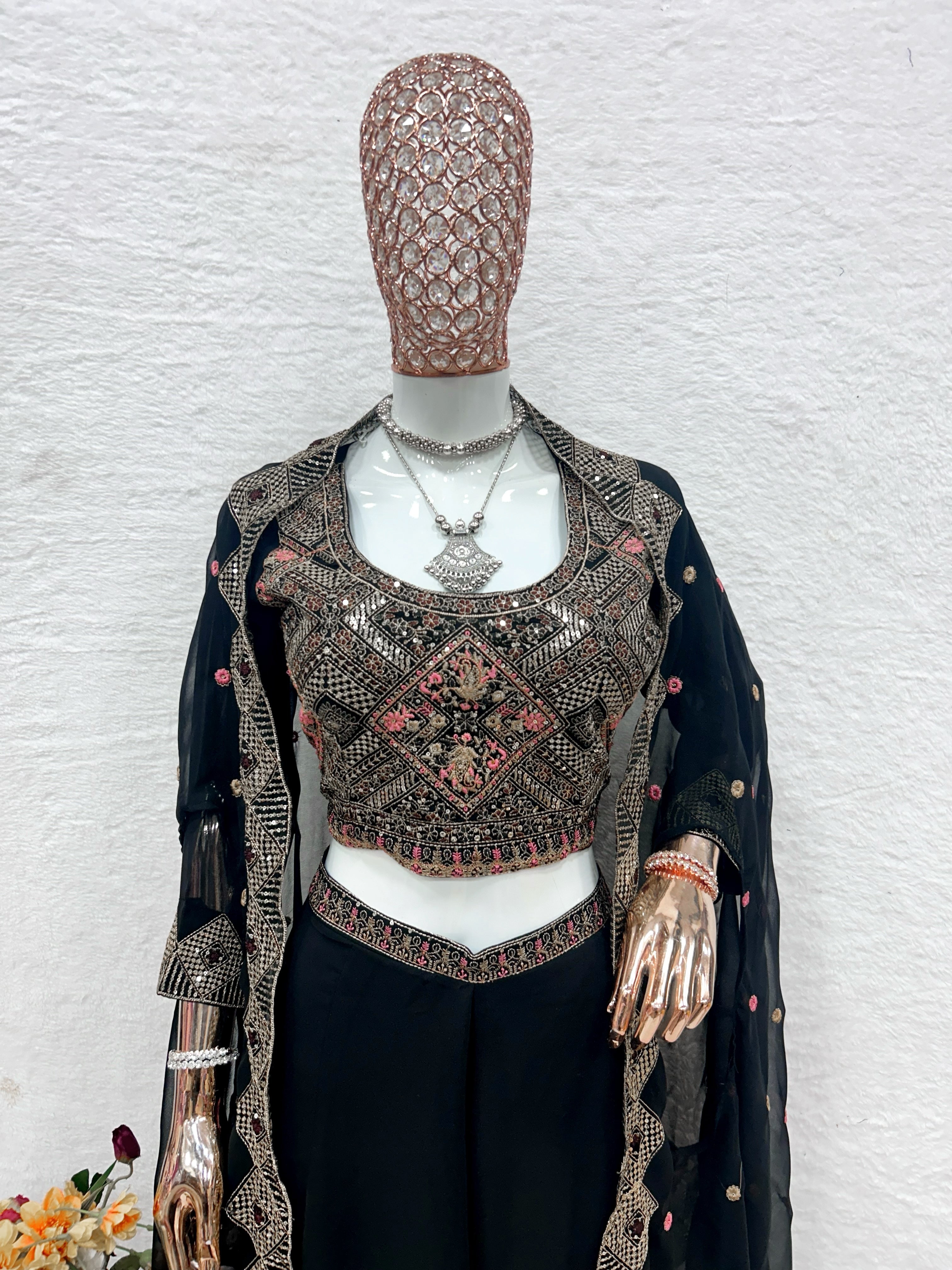 Party Wear Designer Choli-Plazzo And Beautiful Koti